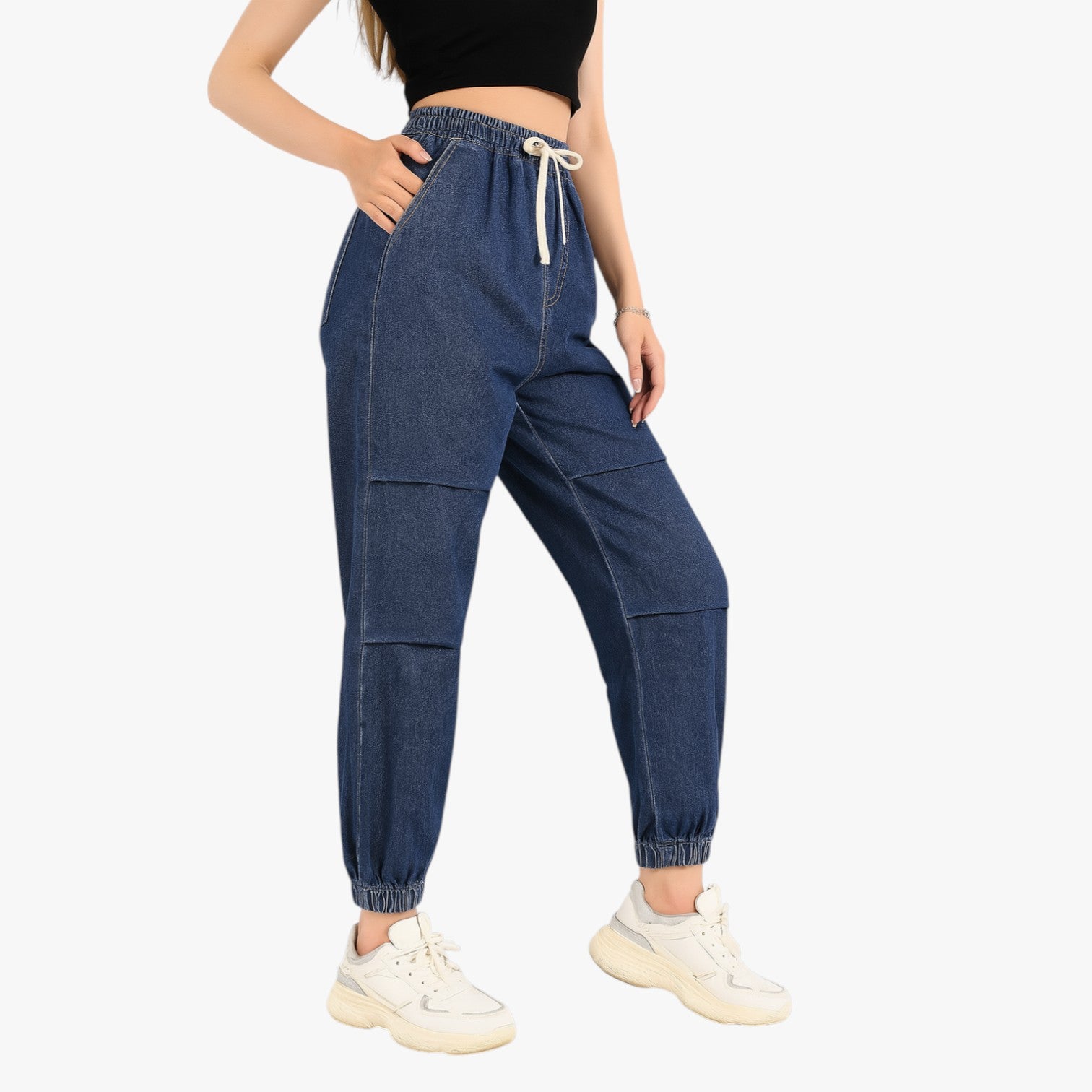 Comfort Vintage - Jeans estivi oversize con elastico in vita - - comfort comfort vintage elastico estivi jeans oversize pants pants for women vintage women pants - Concept Palermo