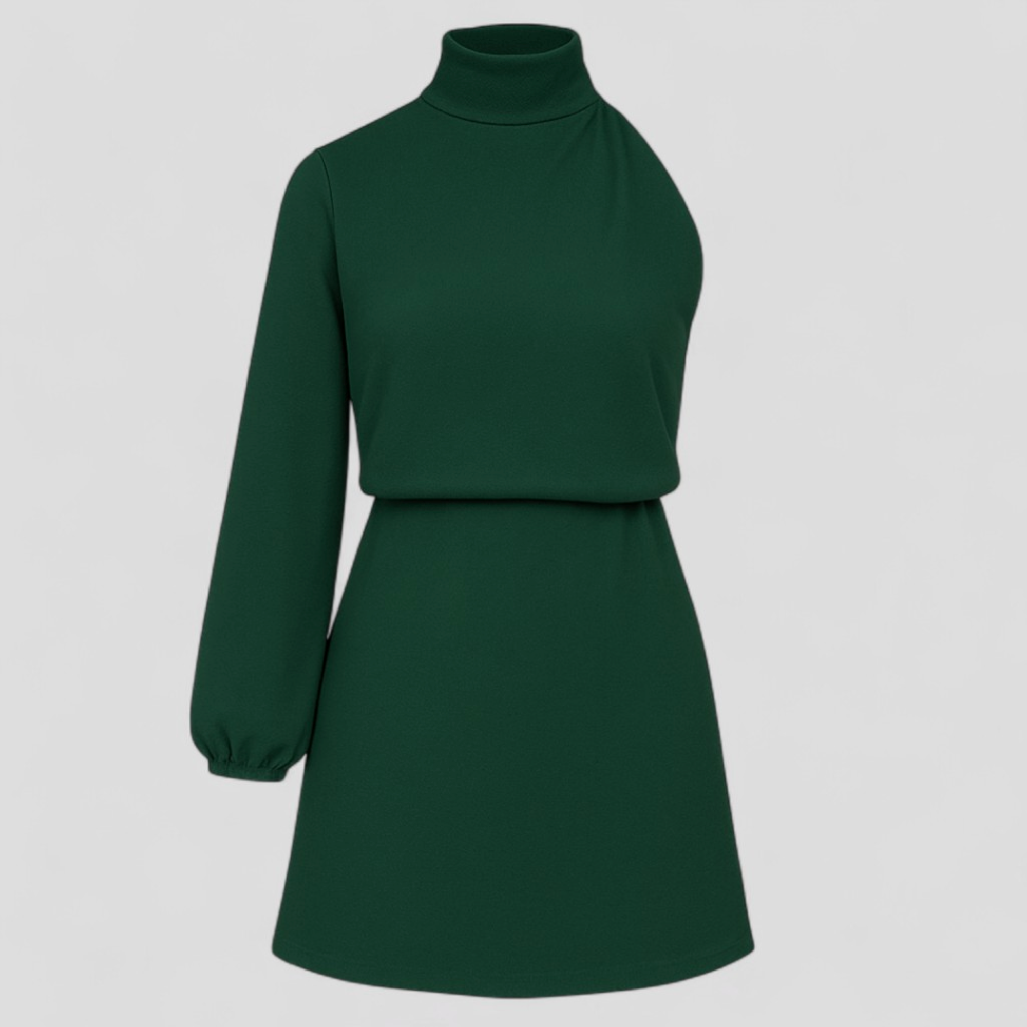 Abito monospalla in poliestere – Eleganza con un tocco moderno Pelle Donna - Verde smeraldo - abito abito monospalla AI donna Dresses eleganza monospalla pelle poliestere Sale - Concept Palermo
