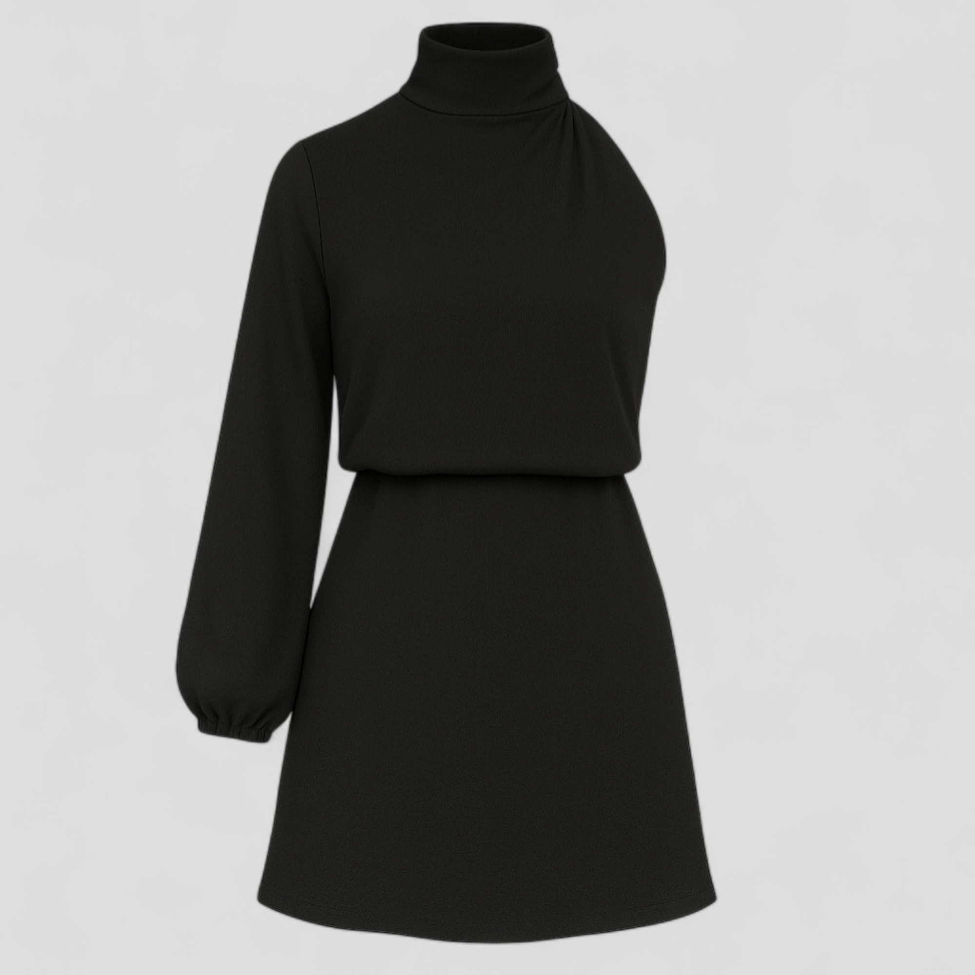 Abito monospalla in poliestere – Eleganza con un tocco moderno Pelle Donna - Nero - abito abito monospalla AI donna Dresses eleganza monospalla pelle poliestere Sale - Concept Palermo
