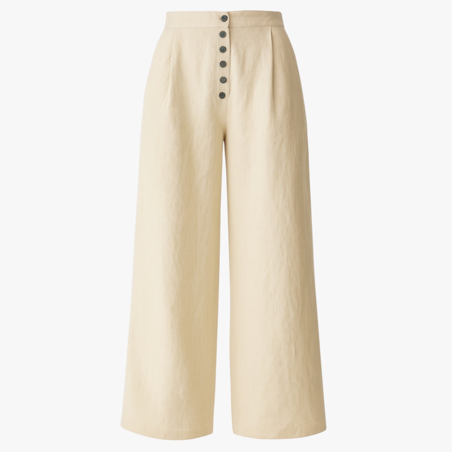 Pantaloni estivi da donna - Freschi, comodi e antipiega in lino e cotone - Khaki - antipiega comodi cotone donna estivi freschi linen pants lino pantaloni pants pants for women women pants - Concept Palermo