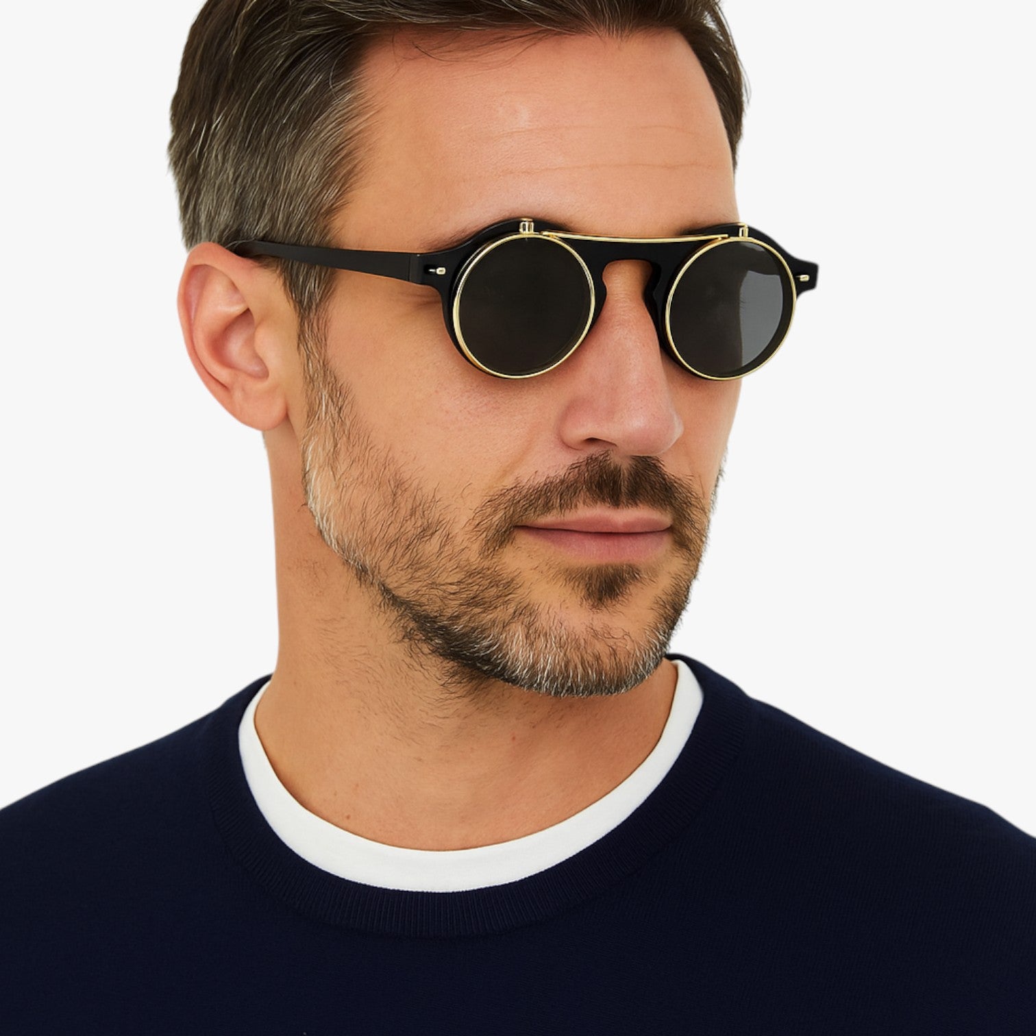 Occhiali da Sole Retrò Unisex Doppia Lente Flip & Protezione UV Punk Uomo - - doppia Fashion Sunglasses flip lente mens sunglasses occhiali occhiali sole protezione punk retr Sunglasses - Concept Palermo