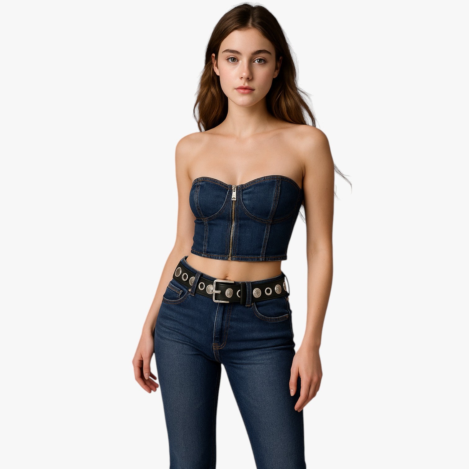 Cintura Unisex Punk Borchiata in Vera Pelle Nera - Stile Rock Goth - - Belts borchie cintura cintura punk pelle punk unisex waist belt for women Womens belt - Concept Palermo