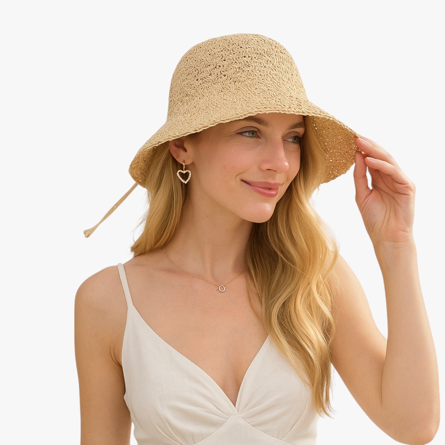 Cappello da Spiaggia UV con Foro per Codino - - cappello cappello spiaggia codino foro hat Hat for girls spiaggia summer hat sun hat Sun Hats women hat women's hat - Concept Palermo