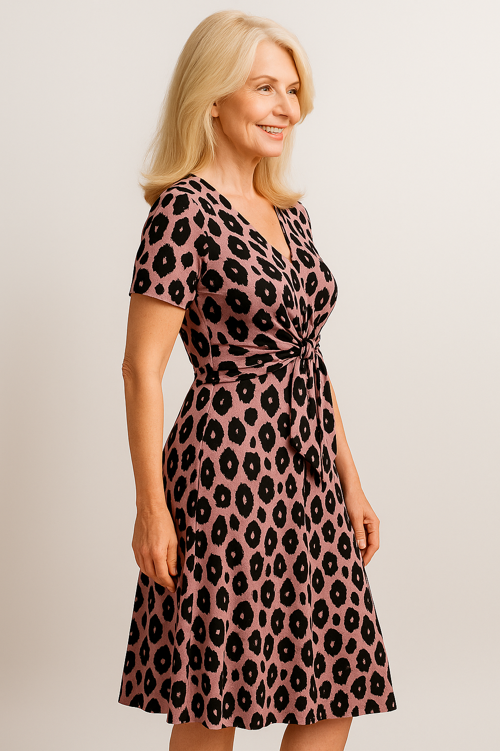Abito Donna con Stampa Leopardata - - abbigliamento donna abito abito donna abito elegante abito lungo cintura regolabile donna dresses fashion autunnale leopardata materiale morbido outfit serale stampa stampa leopardata vestito con scollo a V vestito versatile - Concept Palermo