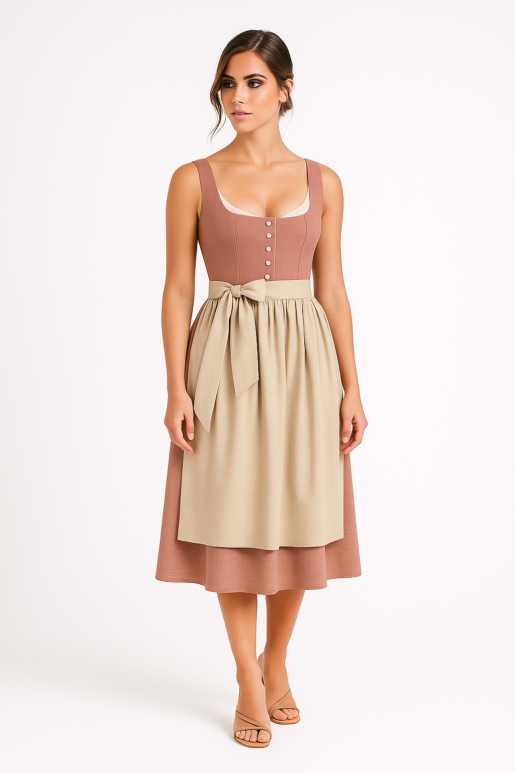 Vestito midi tradizionale con fiocco e dettagli retrò Donna - - dettagli donna dresses fiocco Frauen Kleider midi retr Summer tradizionale vestito - Concept Palermo