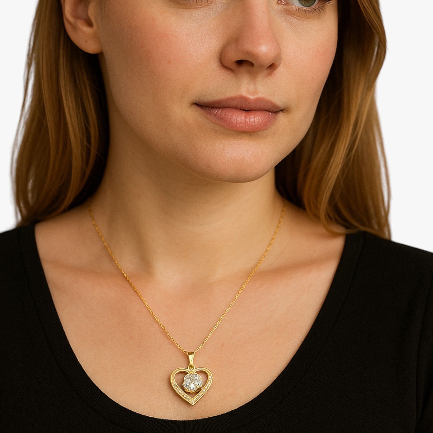 Collana con ciondolo a forma di cuore e labbra di cristallo Lana Donna - - ciondolo collana collana ciondolo cristallo cuore donna elegant womens necklaces forma jewelry necklace NECKLACES Necklaces for Women - Concept Palermo