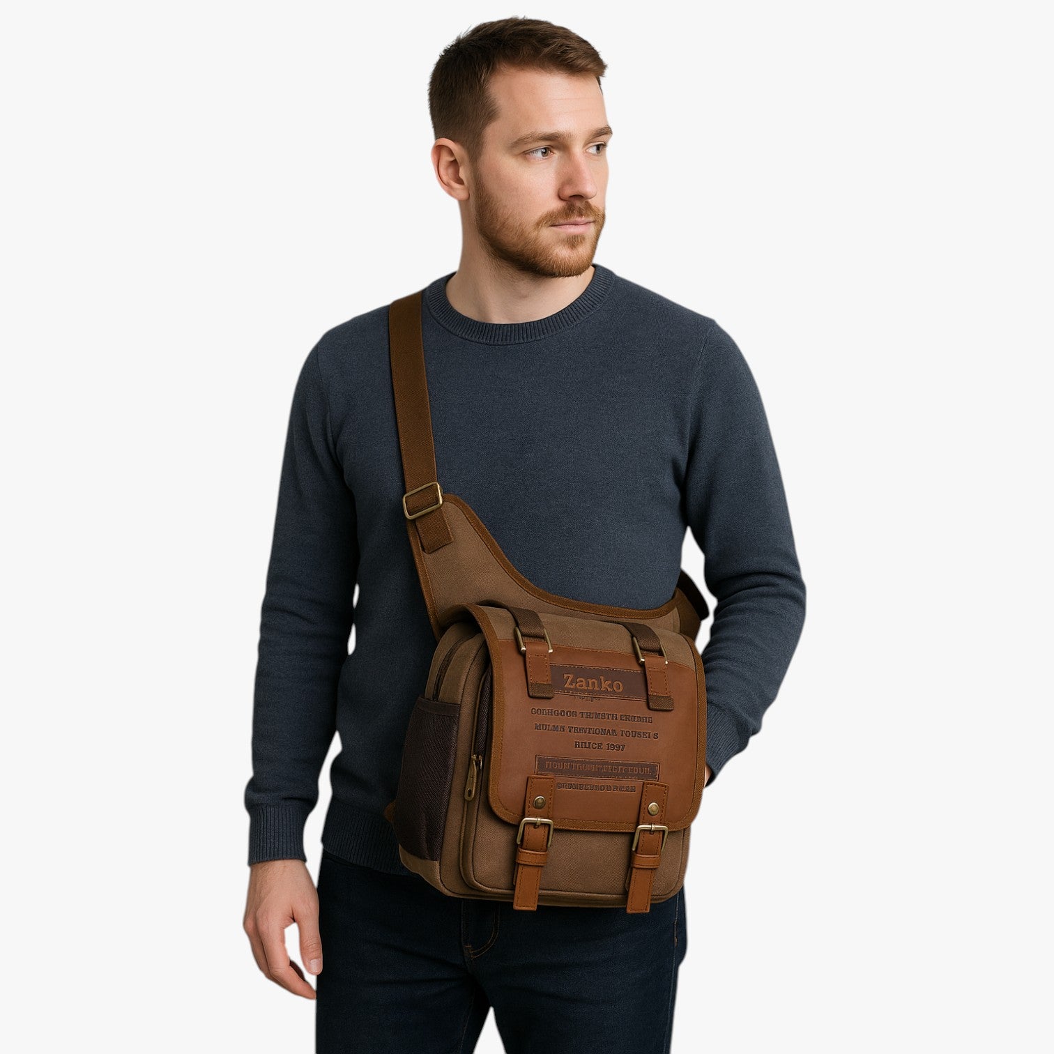 Borsa Messenger Uomo in Nylon Vintage Pratica, Leggera, Sempre con Te - - bag Bags bags for men borsa borsa messenger Crossbody Bags leggera mens bag messenger nylon pets & supplies pratica sempre Shoulder & Crossbody Bags - Concept Palermo