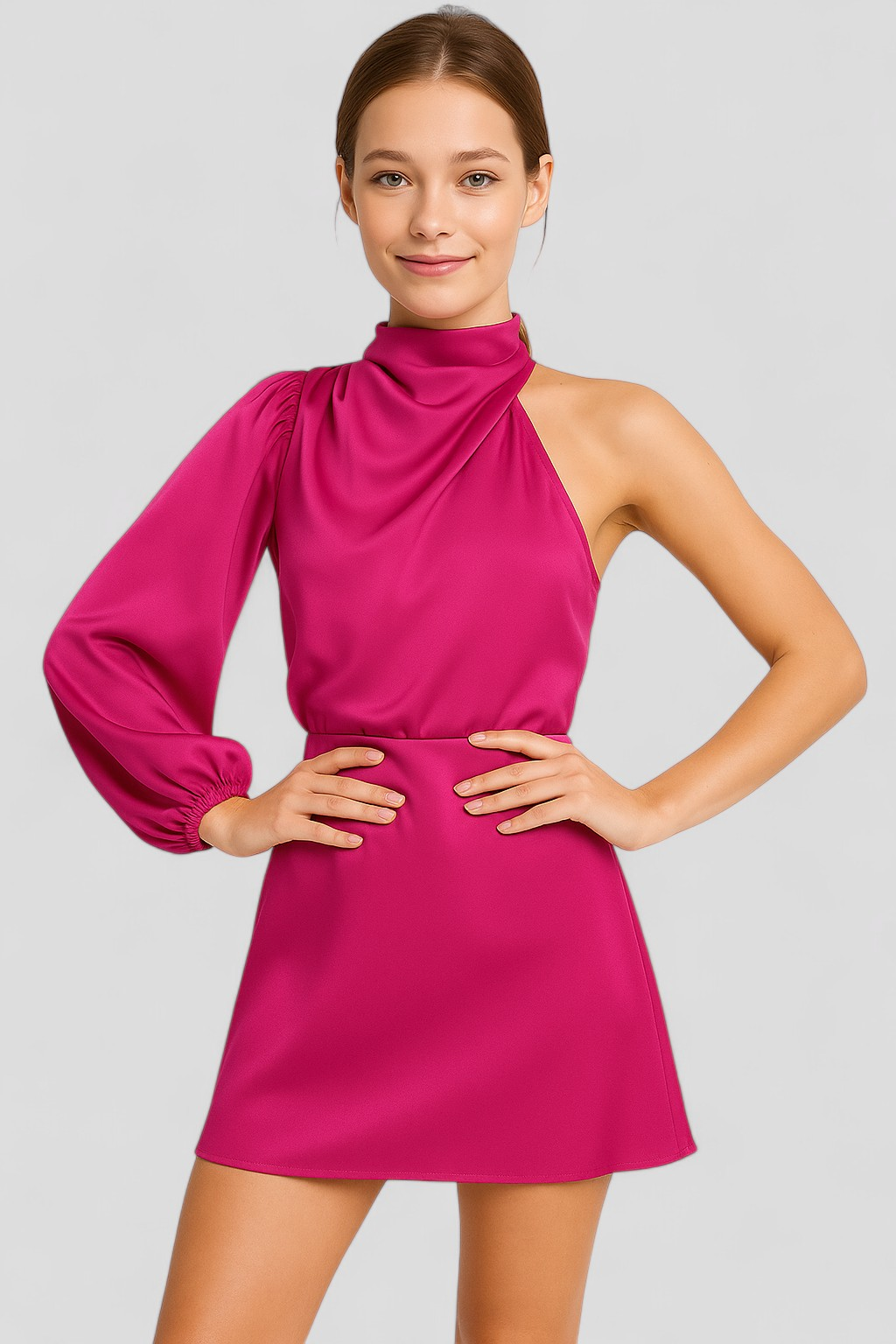Abito monospalla in poliestere – Eleganza con un tocco moderno Pelle Donna - - abito abito monospalla AI donna Dresses eleganza monospalla pelle poliestere Sale - Concept Palermo