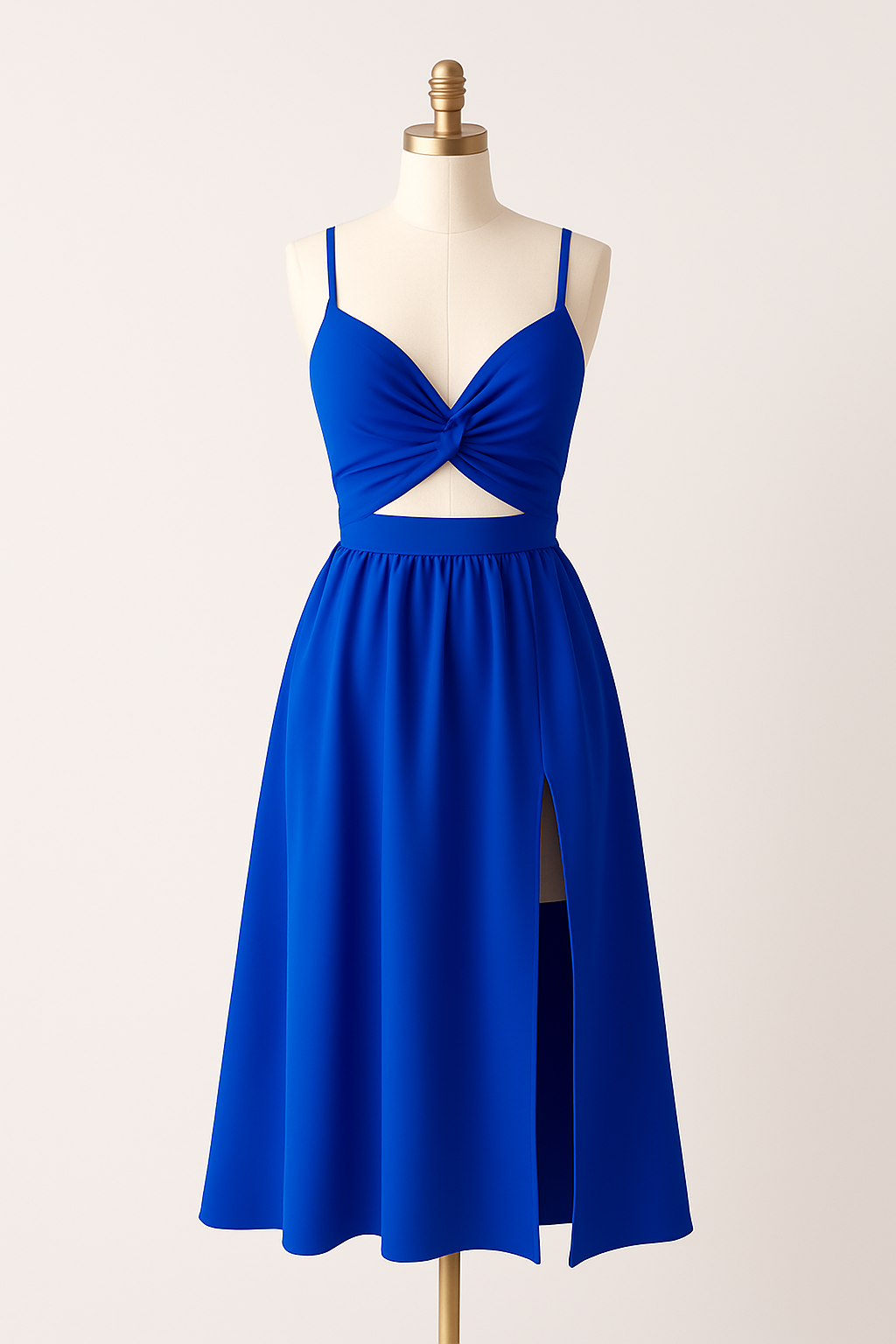 Eleganza Abito Midi con Spacco e Spalline Sottili Pelle Donna - - abito donna DRESS Dresses eleganza eleganza abito female dress Maxi dress Maxi Dresses midi Mini Dresses pelle sottili - Concept Palermo