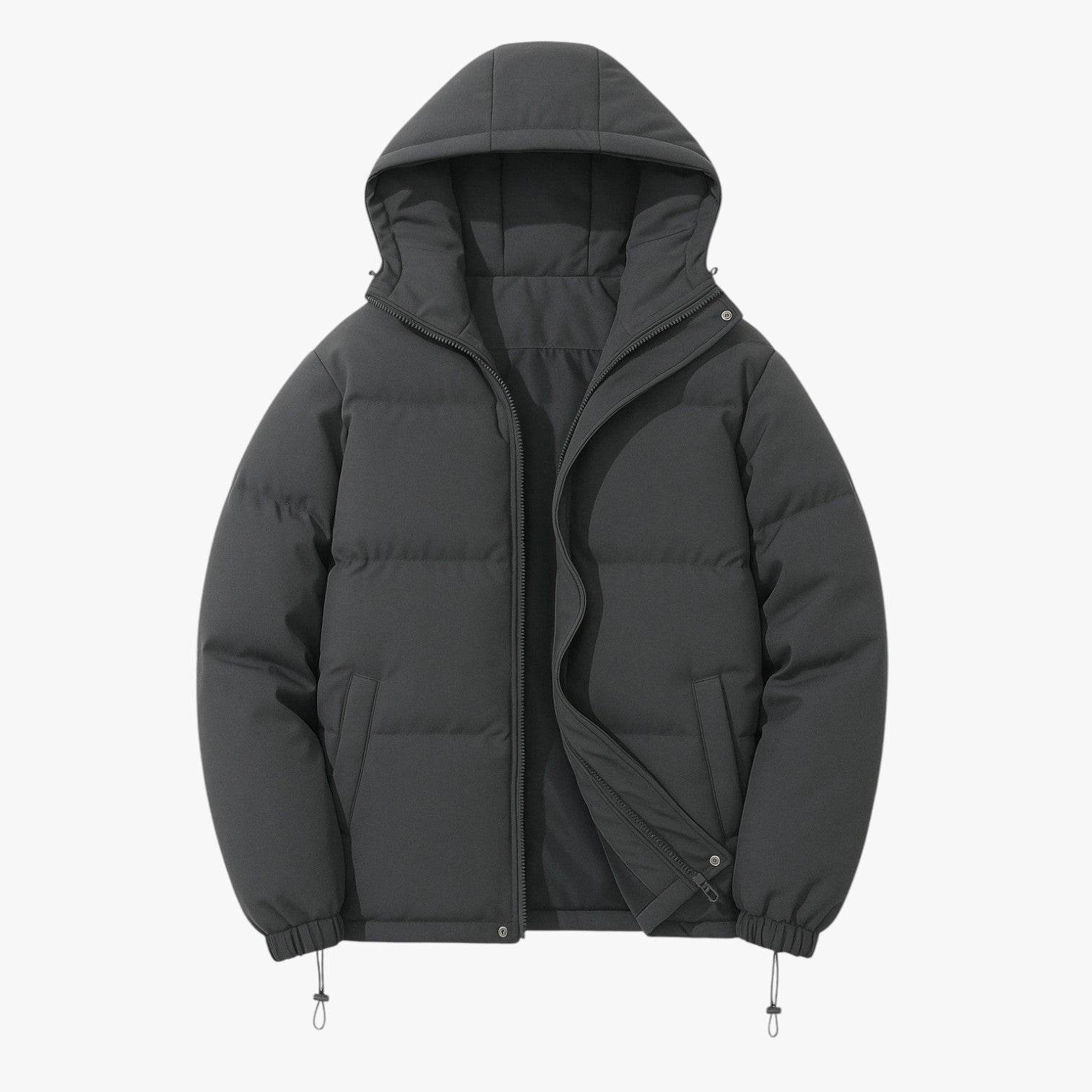 Giacca con cappuccio casual con zip Uomo - Grigio scuro - Bequeme Passform cappuccio casual Frauen Frauen Jacke giacca giacca cappuccio Jacke Lässig men's coats & jackets Mode Stilvoll StilvolleJacke uomo - Concept Palermo