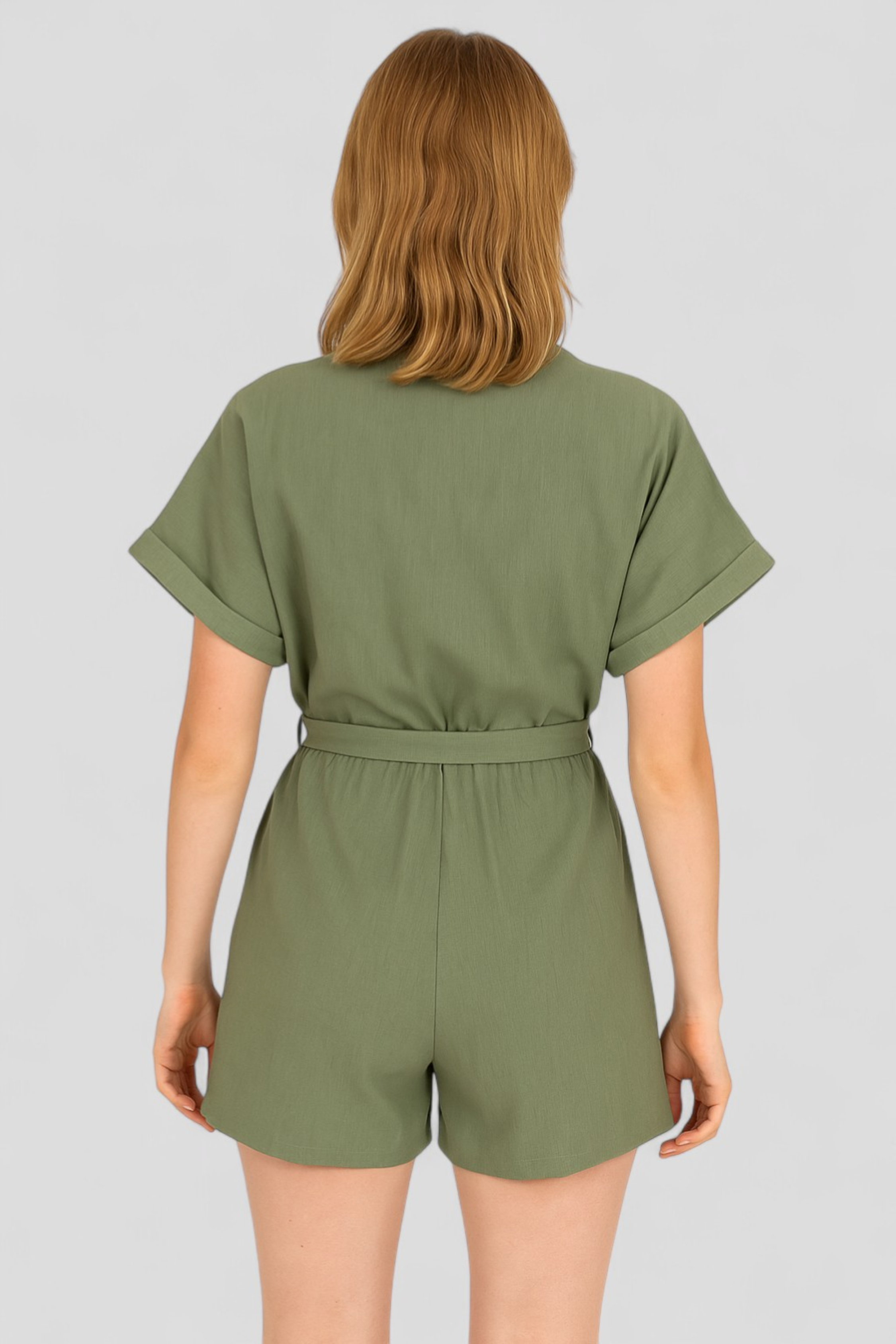 Jumpsuit Estivo in Lino per Donna - - abbigliamento estivo cintura in vita design raffinato donna elegante estivo forte freschezza jumpsuit jumpsuit estivo lino look casual maniche corte occasioni informali one-pieces playsuit estivo versatile - Concept Palermo