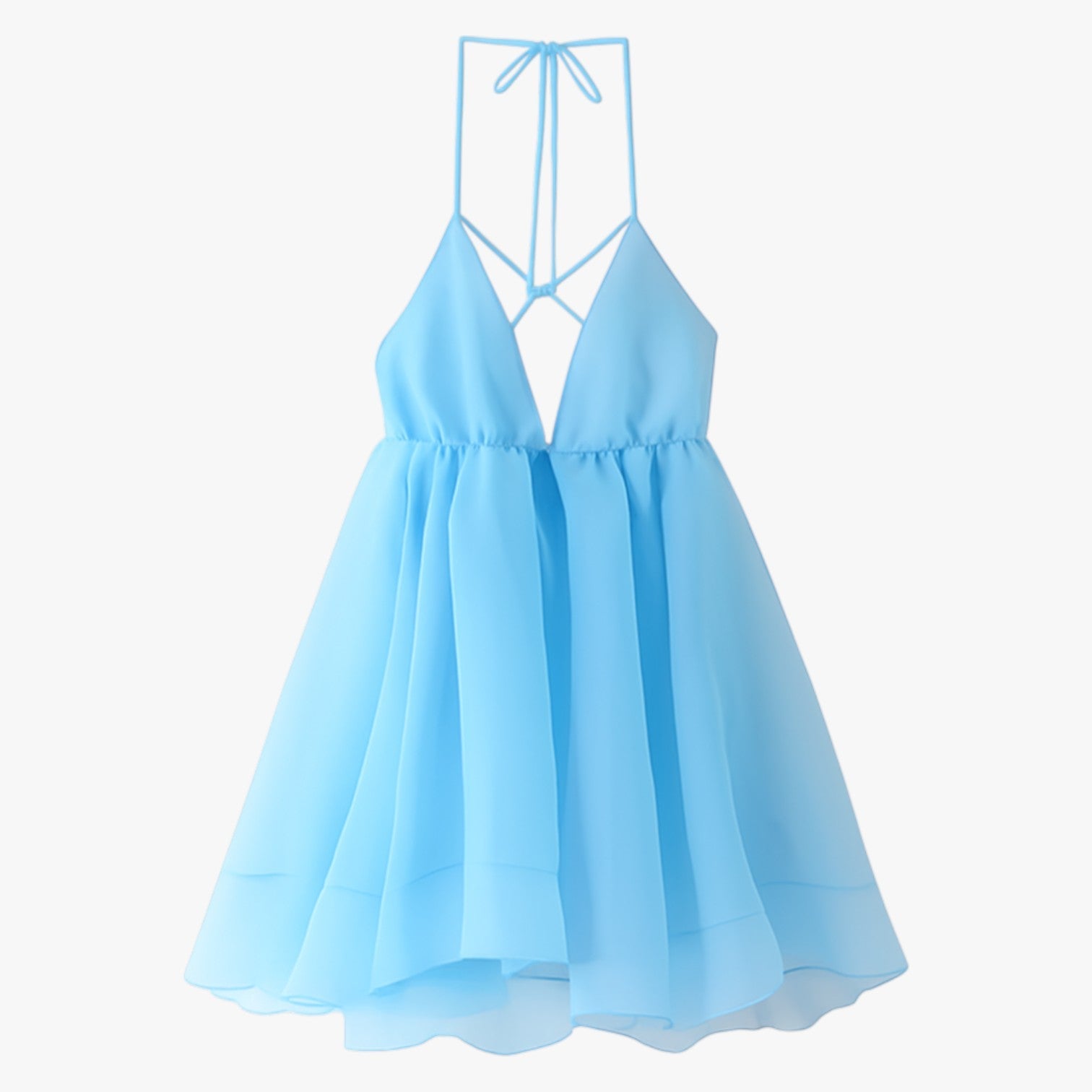 Vestito estivo con schiena aperta e bordo plissettato Pelle Donna - Himmelblå - alma | vestito estivo con schiena aperta e bordo plissettato - €25 aperta bordo donna estivo pelle plissettato schiena - Concept Palermo
