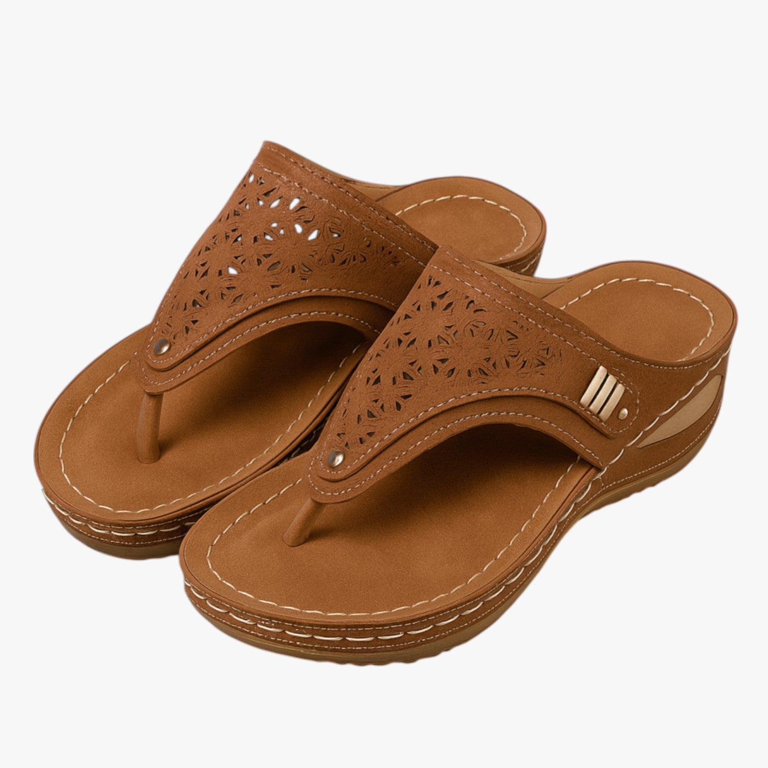 Sandali Donna Ortopedici con Zeppa Morbida Antiscivolo, Traspiranti per Comfort Estivo - Cioccolato - antiscivolo breathable sandals donna easy wear sandals estiva fashion sandals morbidi ortopedici sandali sandali ortopedici sandals stylish sandals - Concept Palermo