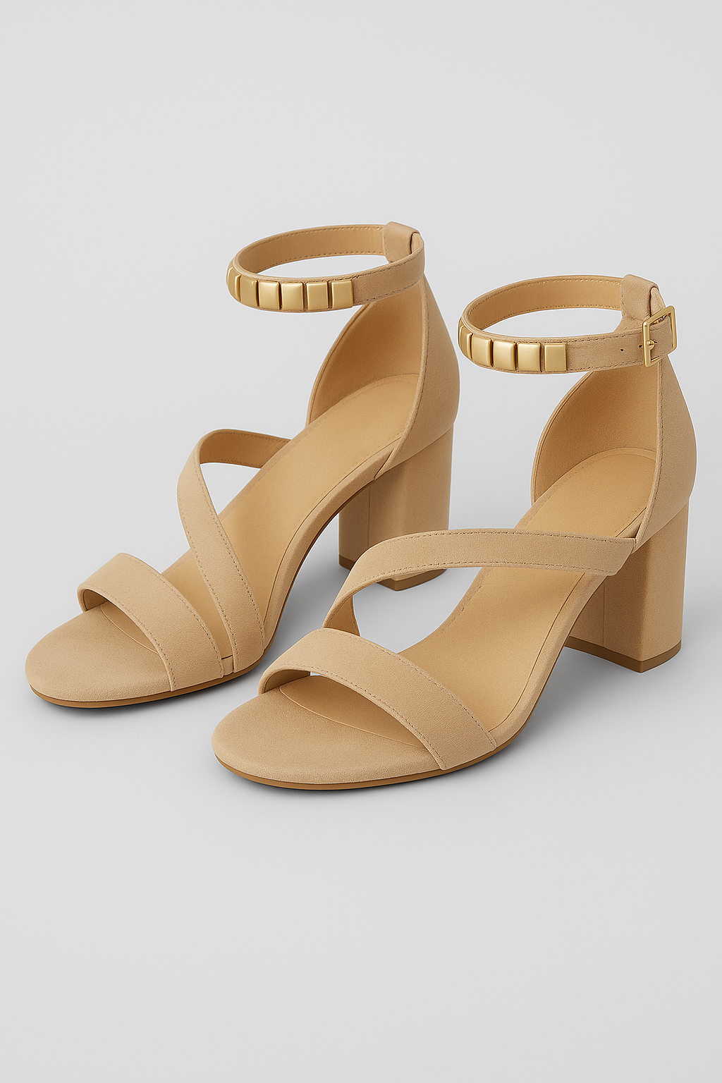 Sandali con cinturini sovrapposti e tacco blocco Uomo - Beige - blocco cinturini Frauen Sandalen sandali sandali cinturini sandals sovrapposti SPRING tacco uomo - Concept Palermo
