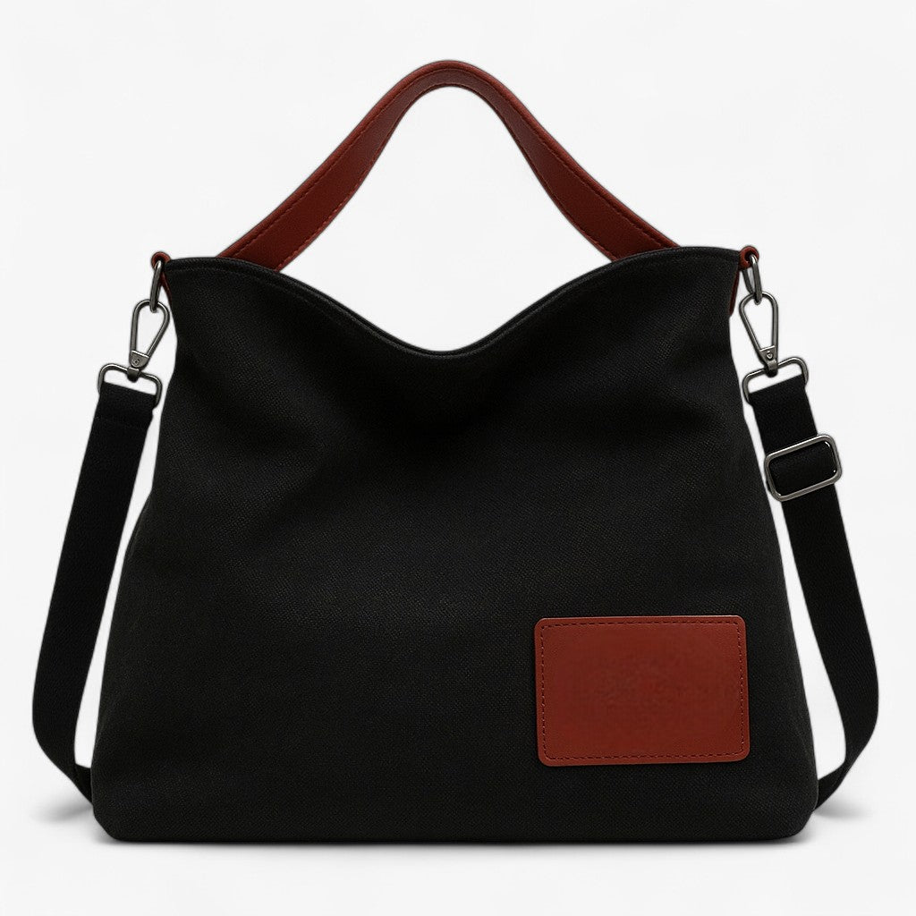Borsa a tracolla in tela - Design semplice, versatilità quotidiana Donna - Nero - bags borsa borsa tracolla design donna Old (Google) old_google quotidiana semplice tela - Concept Palermo