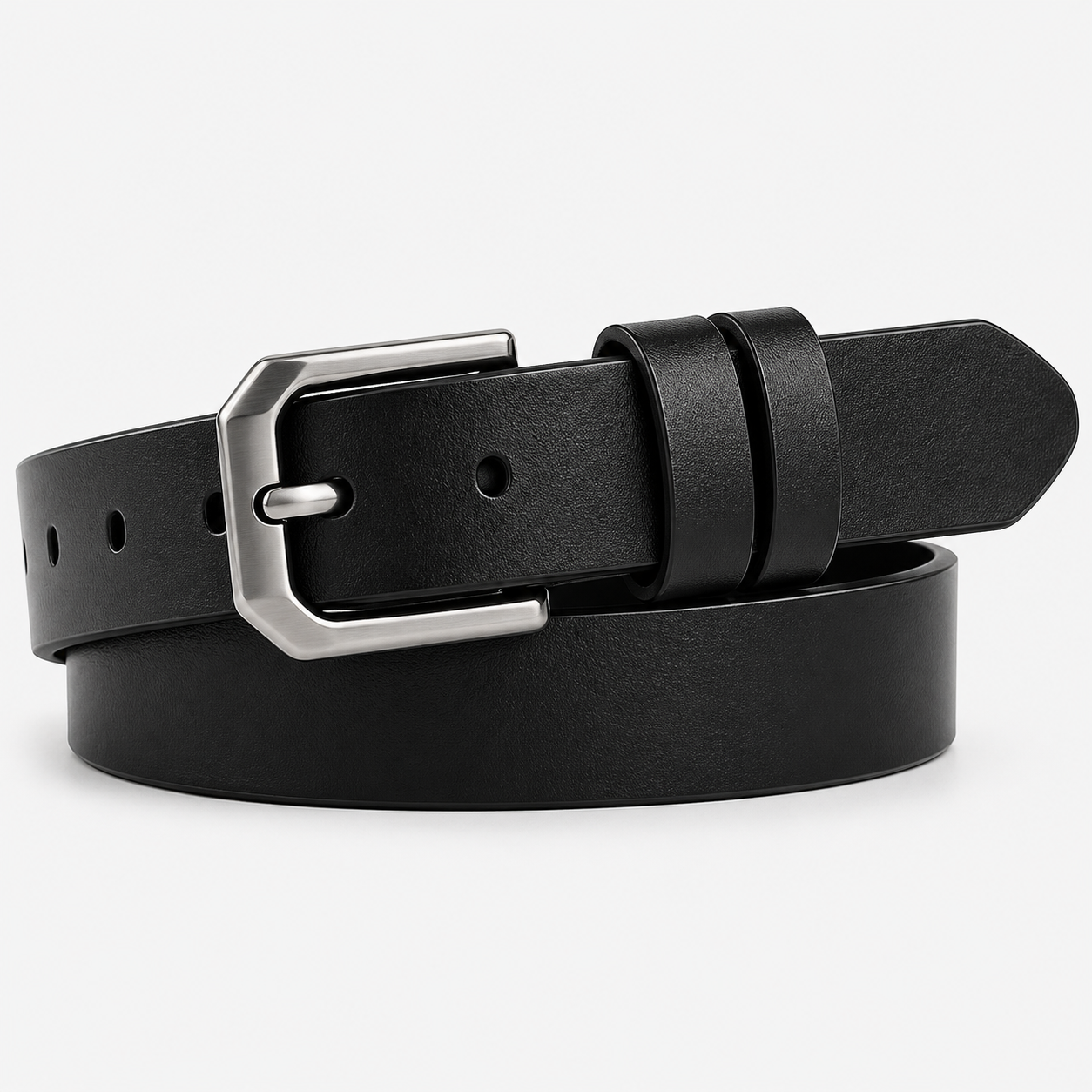 Cintura Uomo in Vera Pelle Nera per Jeans, Elegante e Resistente - NERO-1 - Belts belts for men cintura cintura pelle jeans Mens belt pelle pregiata uomo - Concept Palermo