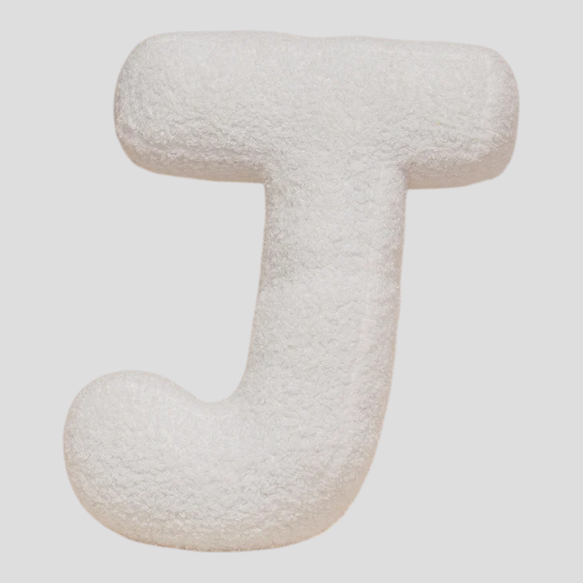 Cuscino Lettera in Peluche Cotone - Alfabeto Decorativo Bianco, 40 Cm
