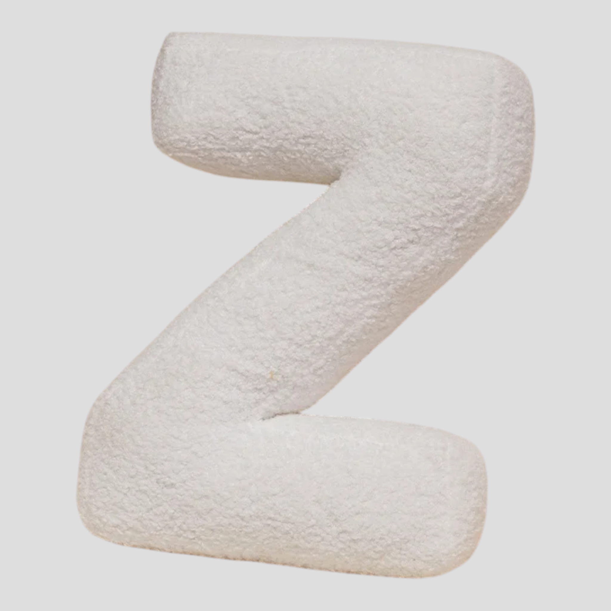 Cuscino Lettera in Peluche Cotone - Alfabeto Decorativo Bianco, 40 Cm
