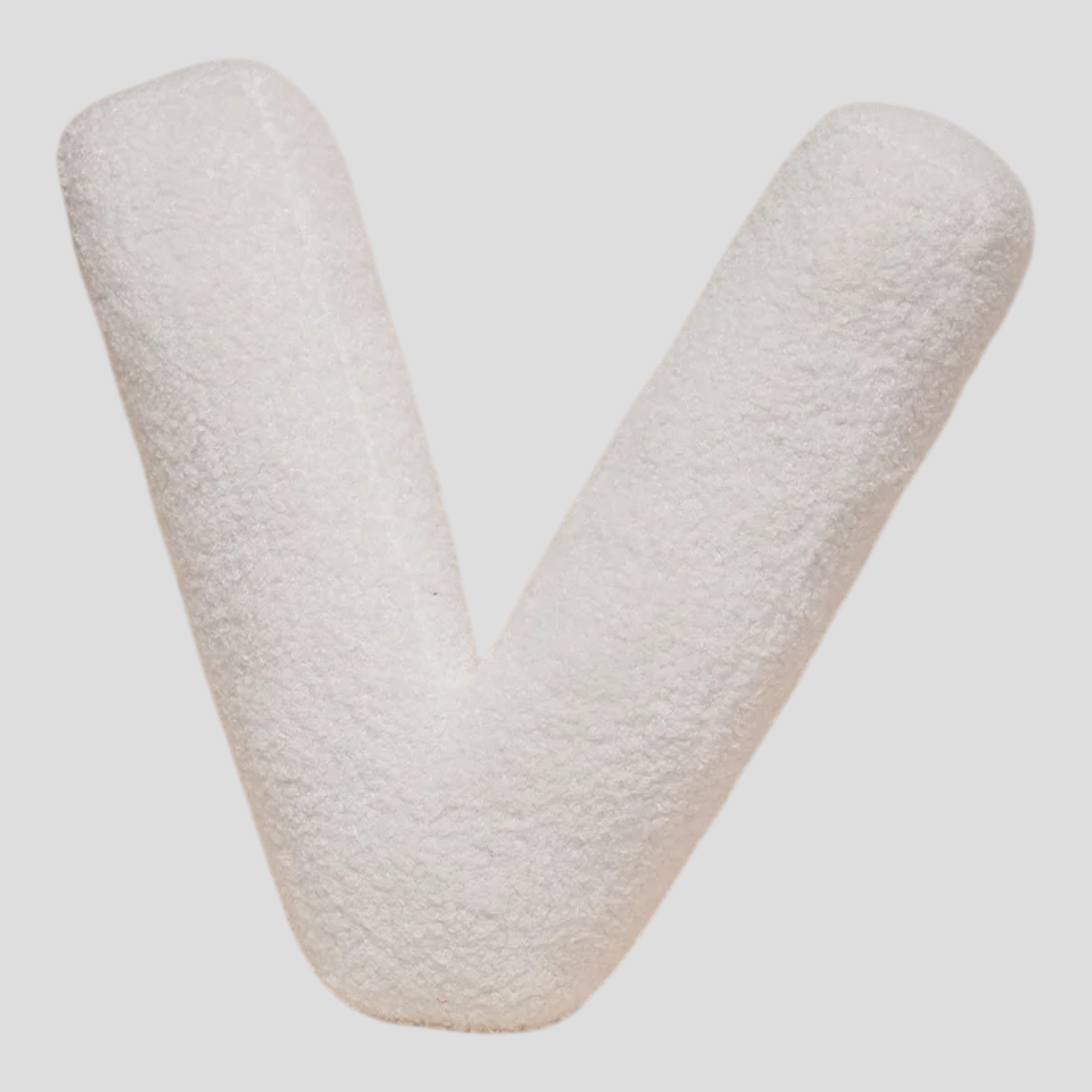 Cuscino Lettera in Peluche Cotone - Alfabeto Decorativo Bianco, 40 Cm
