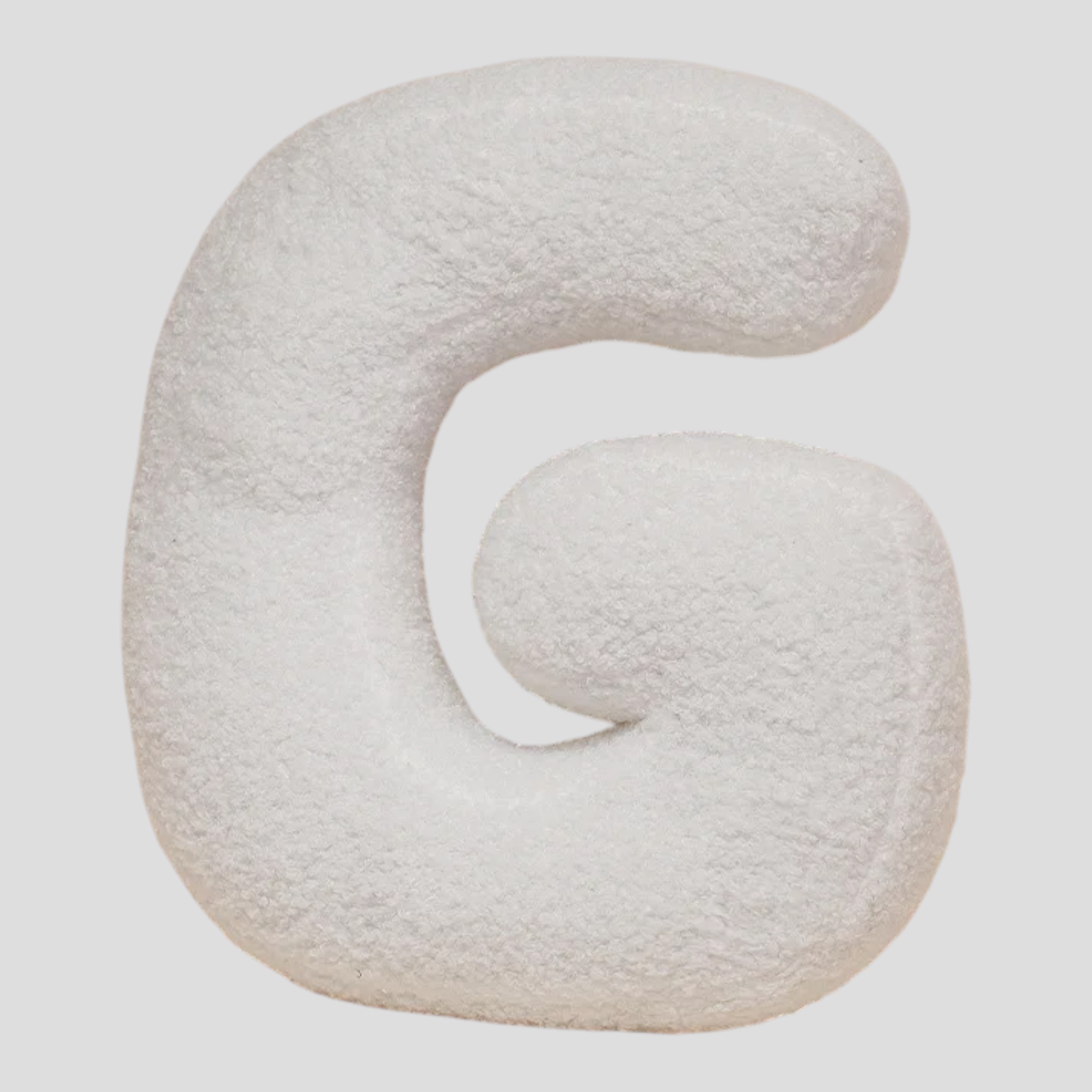 Cuscino Lettera in Peluche Cotone - Alfabeto Decorativo Bianco, 40 Cm