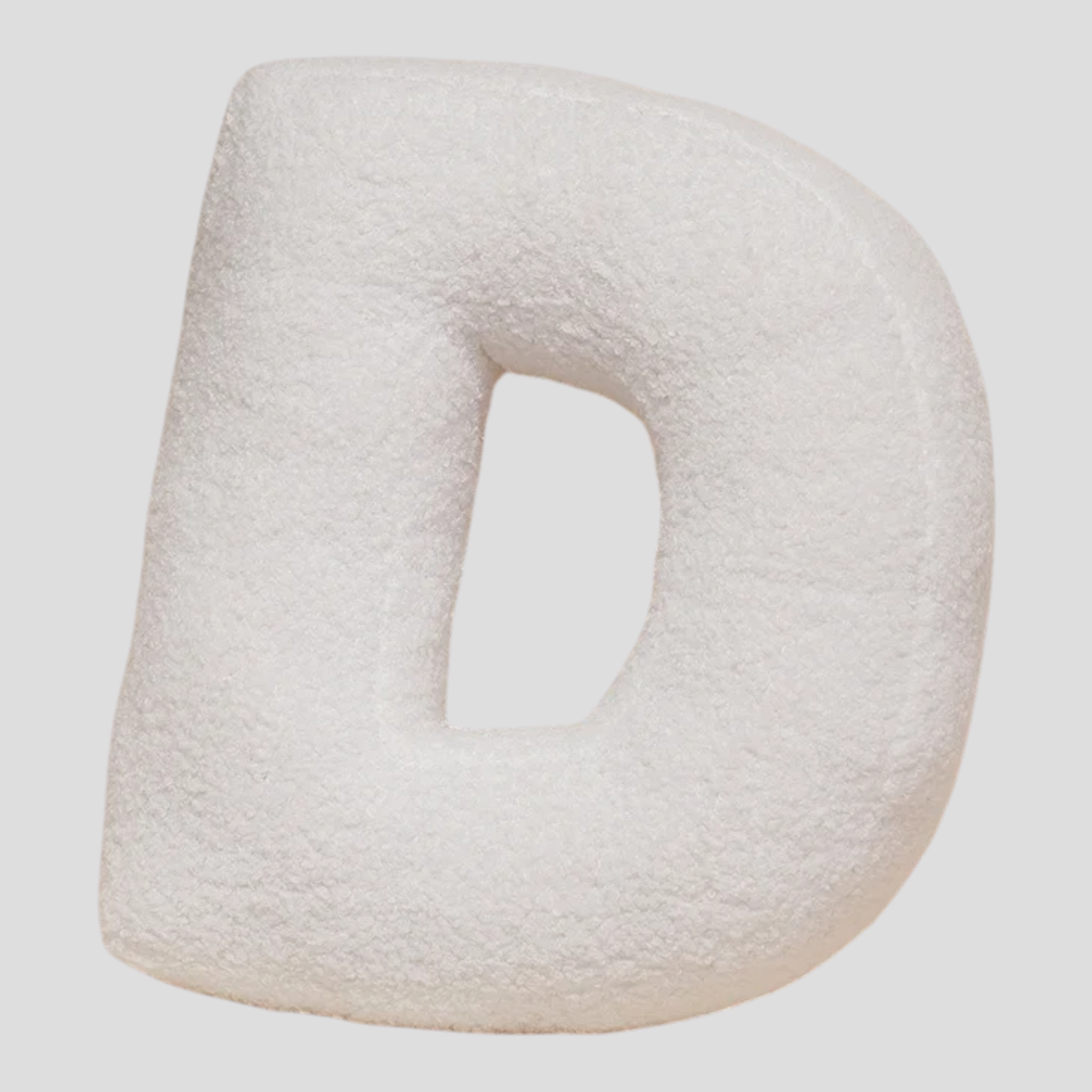 Cuscino Lettera in Peluche Cotone - Alfabeto Decorativo Bianco, 40 Cm