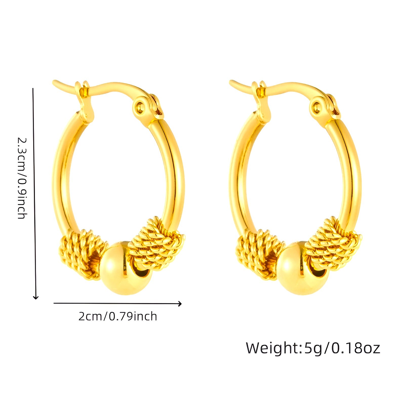 Hule vævede guldøreringe - - EARRINGS Earrings for Women Girls guldøreringe hule hule vævede jewelry New Fashion Earrings vævede - Concept Palermo