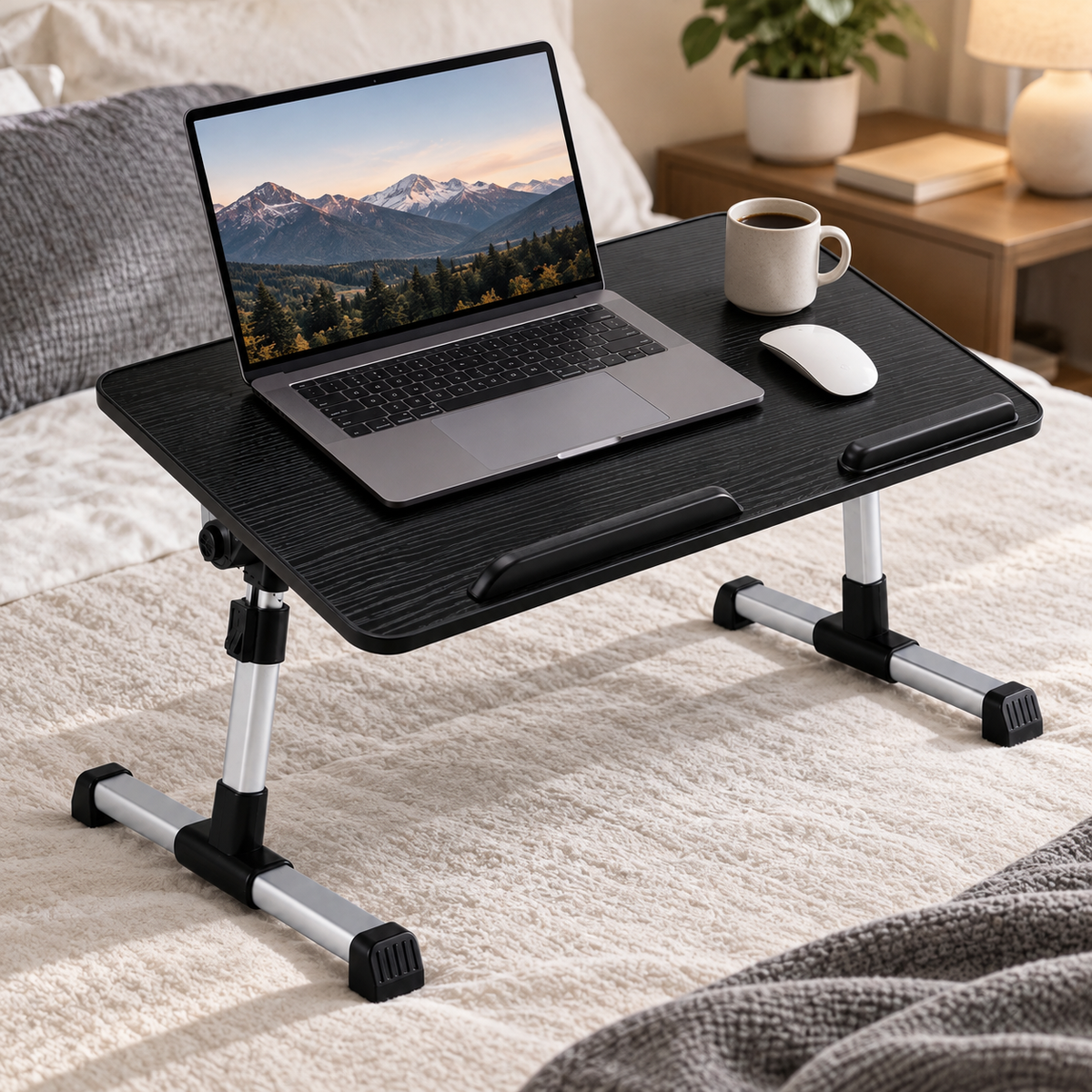 DeskEase – Tavolino Pieghevole per Laptop con Altezza e Inclinazione Regolabili - Nero (9 pezzi rimasti in magazzino) - comfort desk deskease home & garden lap desk massimo Men uomo versatilità - Concept Palermo