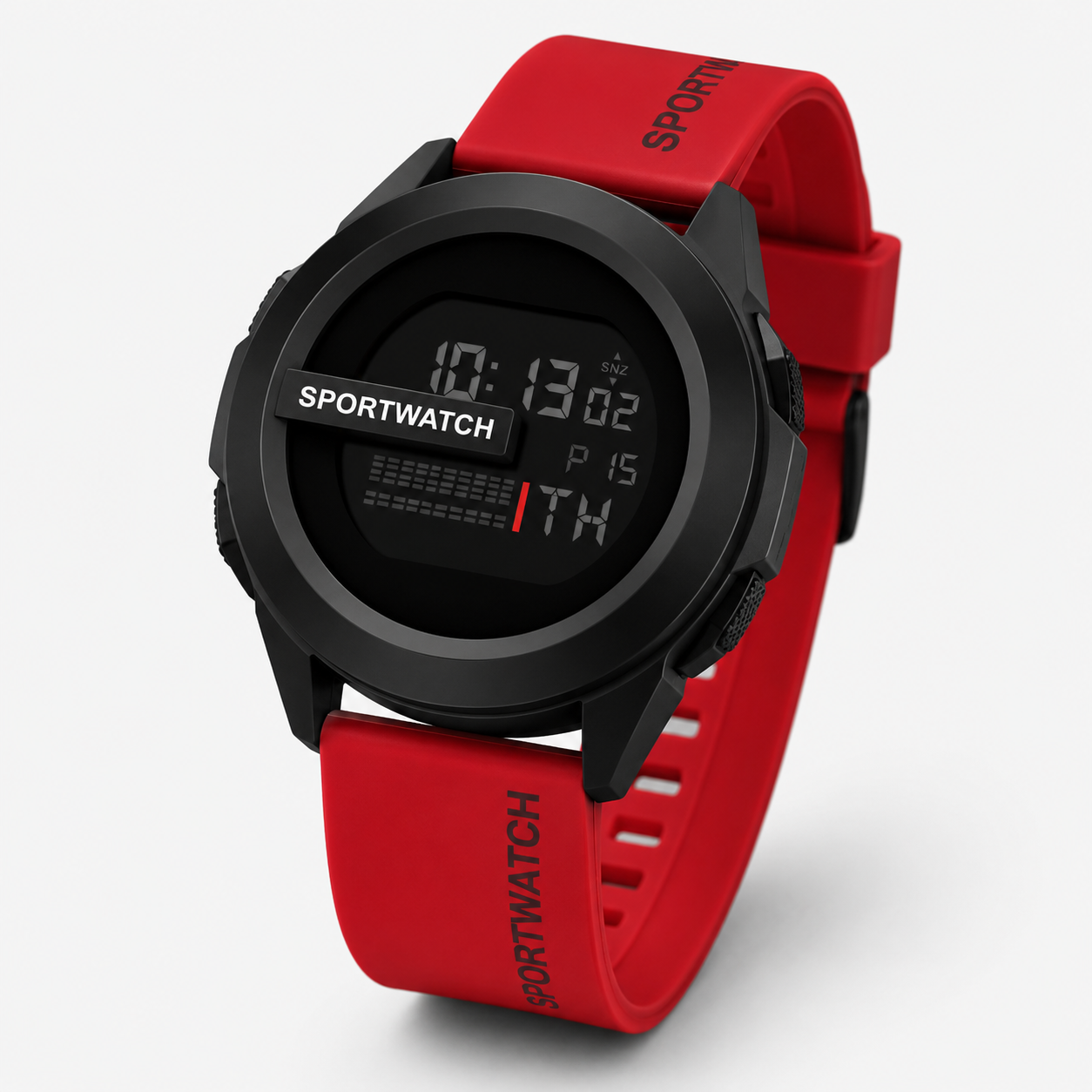 Orologio Digitale Sportivo Uomo Nero Impermeabile 5ATM, Cinturino Silicone - Rosso - accessoires affidabile avventura digitale digitale impermeabile horloges impermeabile ogni uomo watches - Concept Palermo