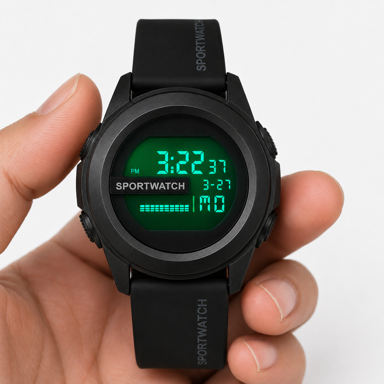 Orologio Digitale Sportivo Uomo Nero Impermeabile 5ATM, Cinturino Silicone - - accessoires affidabile avventura digitale digitale impermeabile horloges impermeabile ogni uomo watches - Concept Palermo