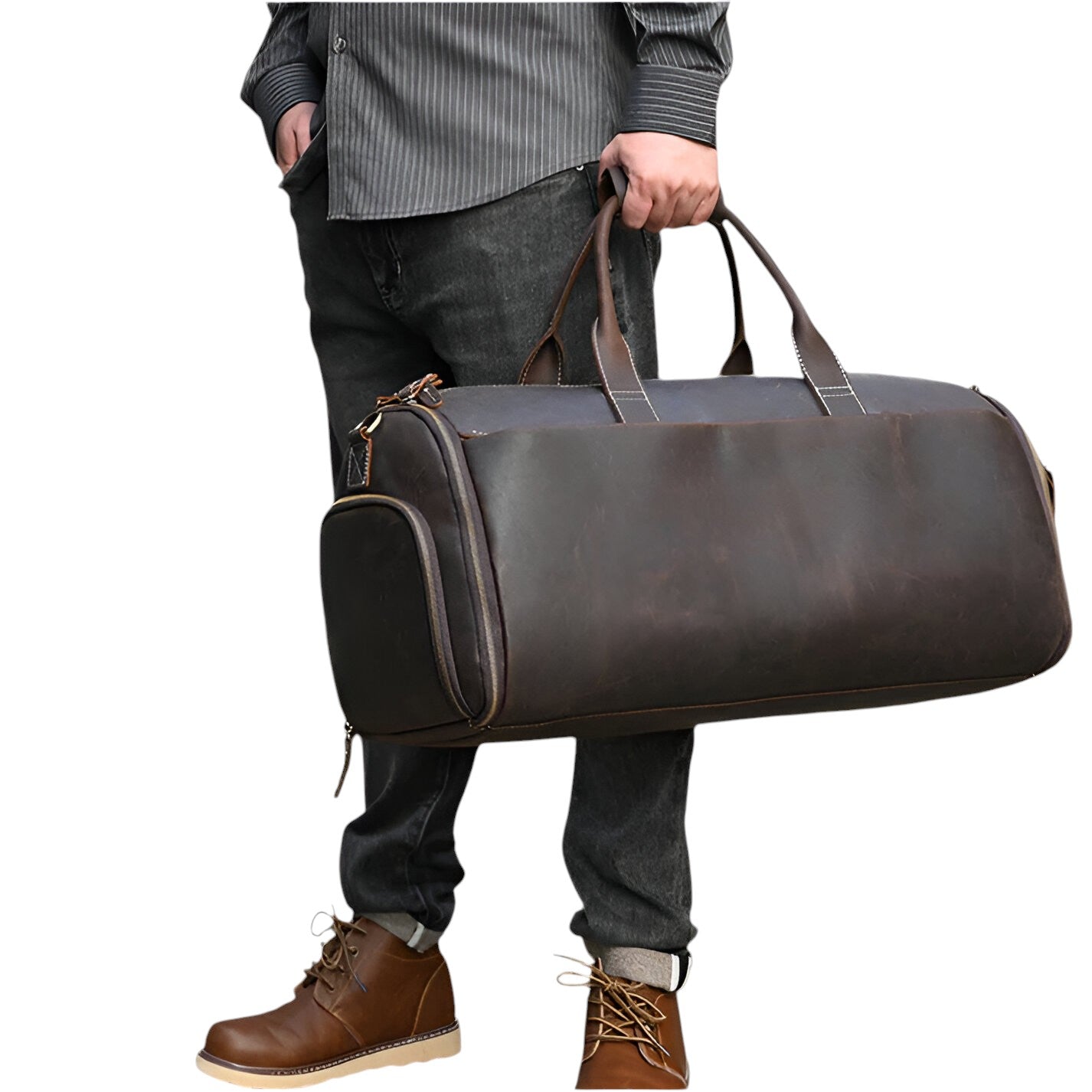 Borsa da Viaggio in Pelle Piena di - - accessoires bags borsa borsa viaggio pelle piena tassen viaggio - Concept Palermo