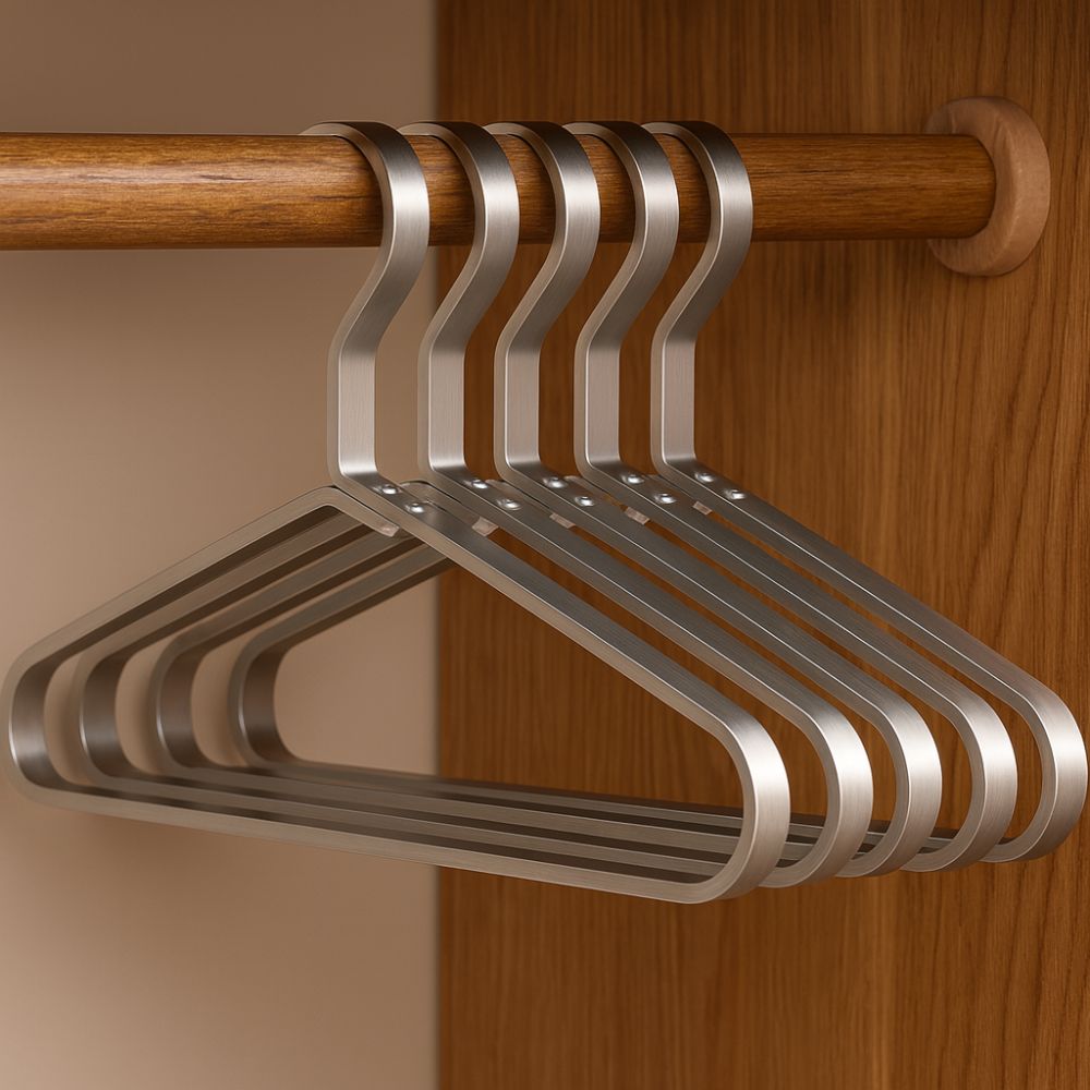 Appendiabiti Uomo Eleganti in Alluminio - Salvaspazio, Antiscivolo - - appendiabiti alluminio appendiabiti robusti appendini uomo design moderno grucce antiscivolo grucce salvaspazio organizzazione guardaroba - Givera