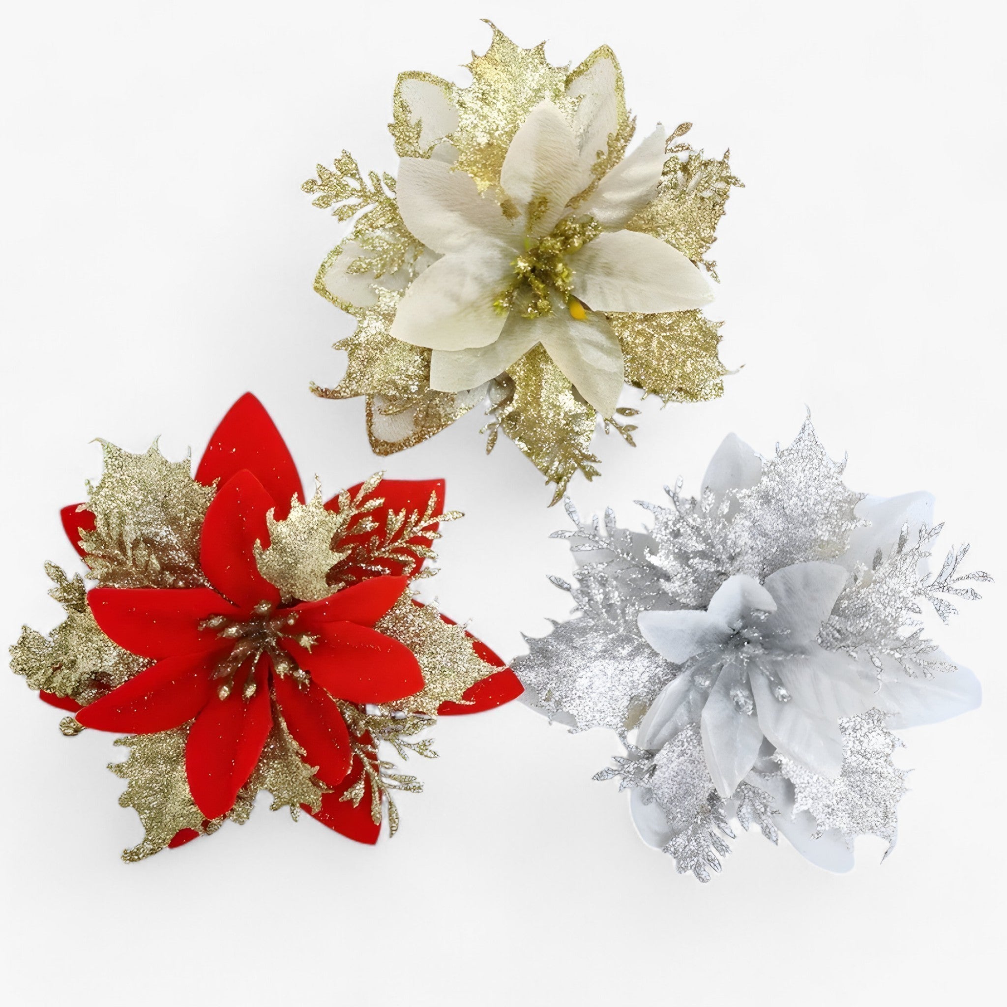 Fiori Artificiali Dorati per Decorazioni Natalizie - - accessori natalizi artificiali decorazioni decorazioni dorate decorazioni natalizie decorazioni stagionali dorati eleganza Natale fiori fiori artificiali fiori di Natale fiori dorati fiori per alberi di Natale ghirlande natalizie natalizie tavola festiva - Concept Palermo