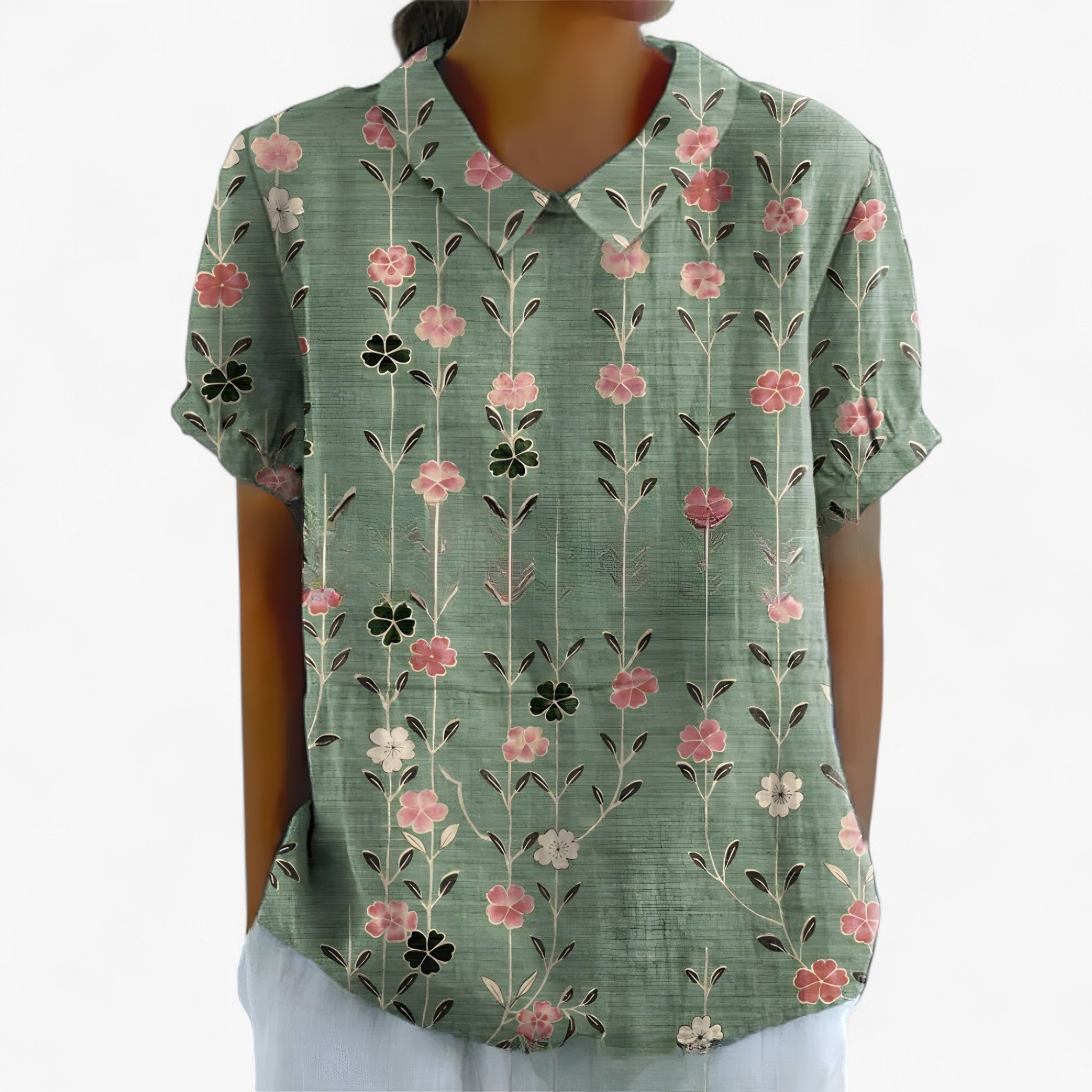 Camicia Stampata Elegante da Donna in Viscosa con Motivo Floreale - - camicia camicia stampata stampata women's top clothes - Concept Palermo