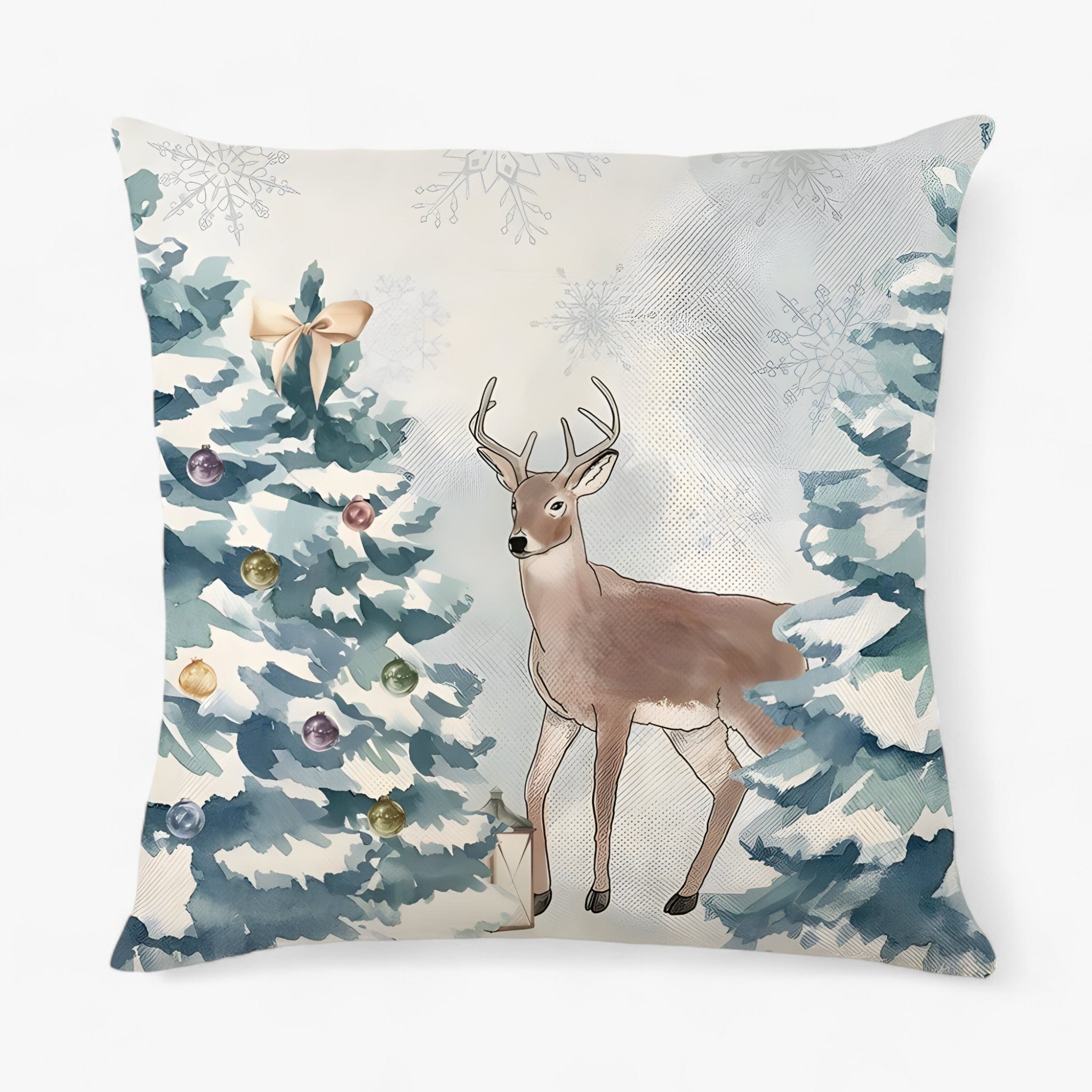Fodera per Cuscino Natalizia in Lino - - accessori casa cuscino cuscino decorativo cuscino elegante decorazione festiva decorazione interna design festivo festività natalizie fodera fodera cuscino fodere per cuscini home decor lino lino natalizio natalizia - Concept Palermo