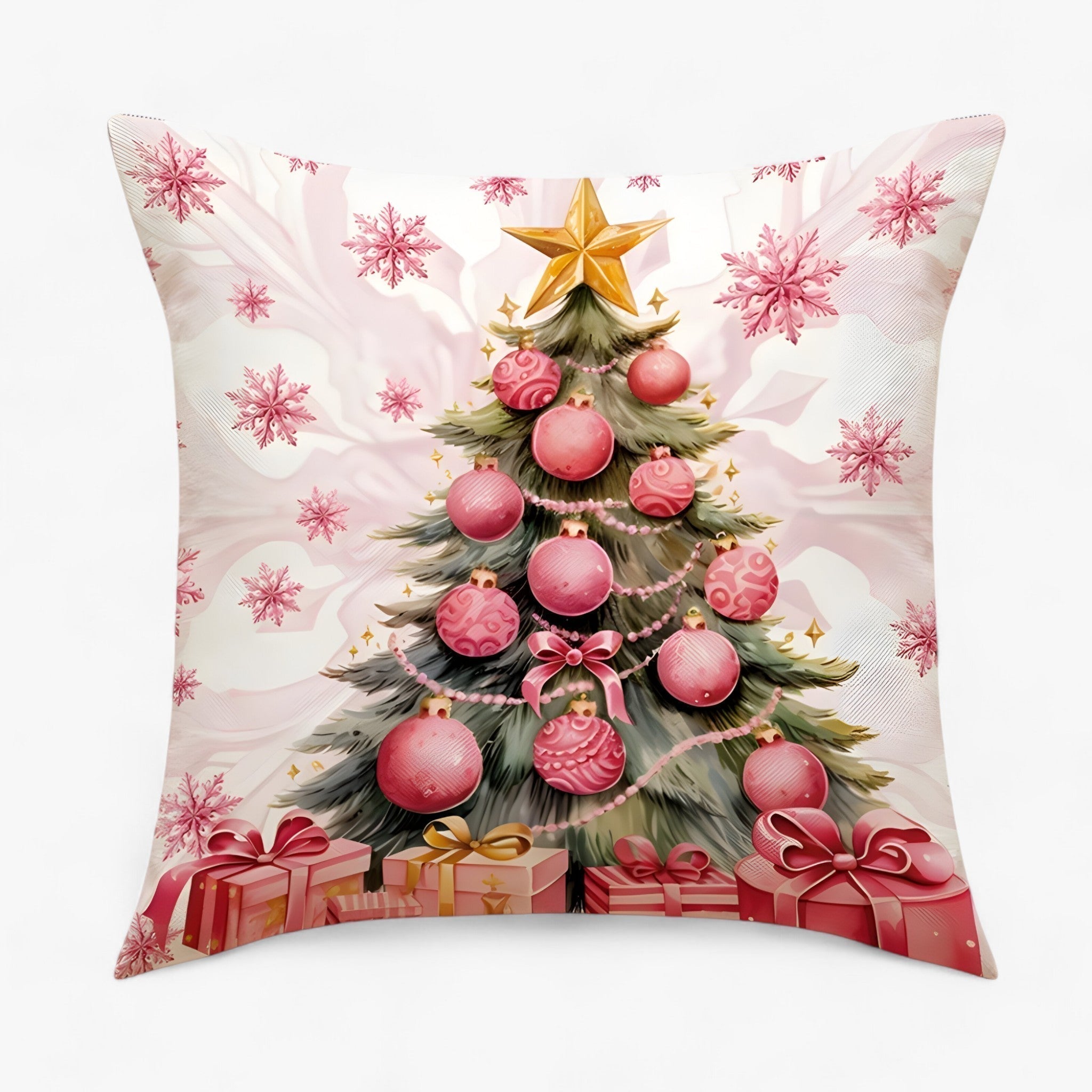 Fodera per Cuscino Natalizia in Lino - - accessori casa cuscino cuscino decorativo cuscino elegante decorazione festiva decorazione interna design festivo festività natalizie fodera fodera cuscino fodere per cuscini home decor lino lino natalizio natalizia - Concept Palermo
