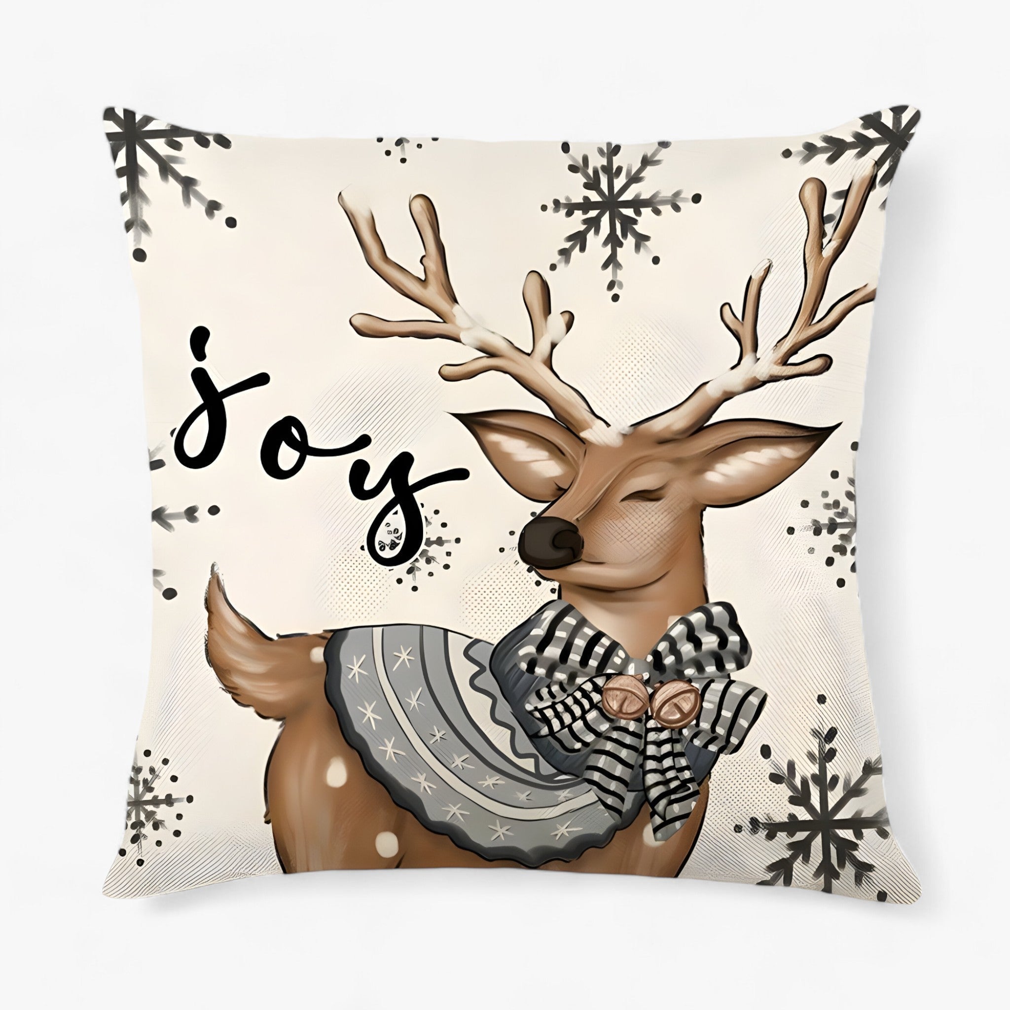 Fodera per Cuscino Natalizia in Lino - - accessori casa cuscino cuscino decorativo cuscino elegante decorazione festiva decorazione interna design festivo festività natalizie fodera fodera cuscino fodere per cuscini home decor lino lino natalizio natalizia - Concept Palermo