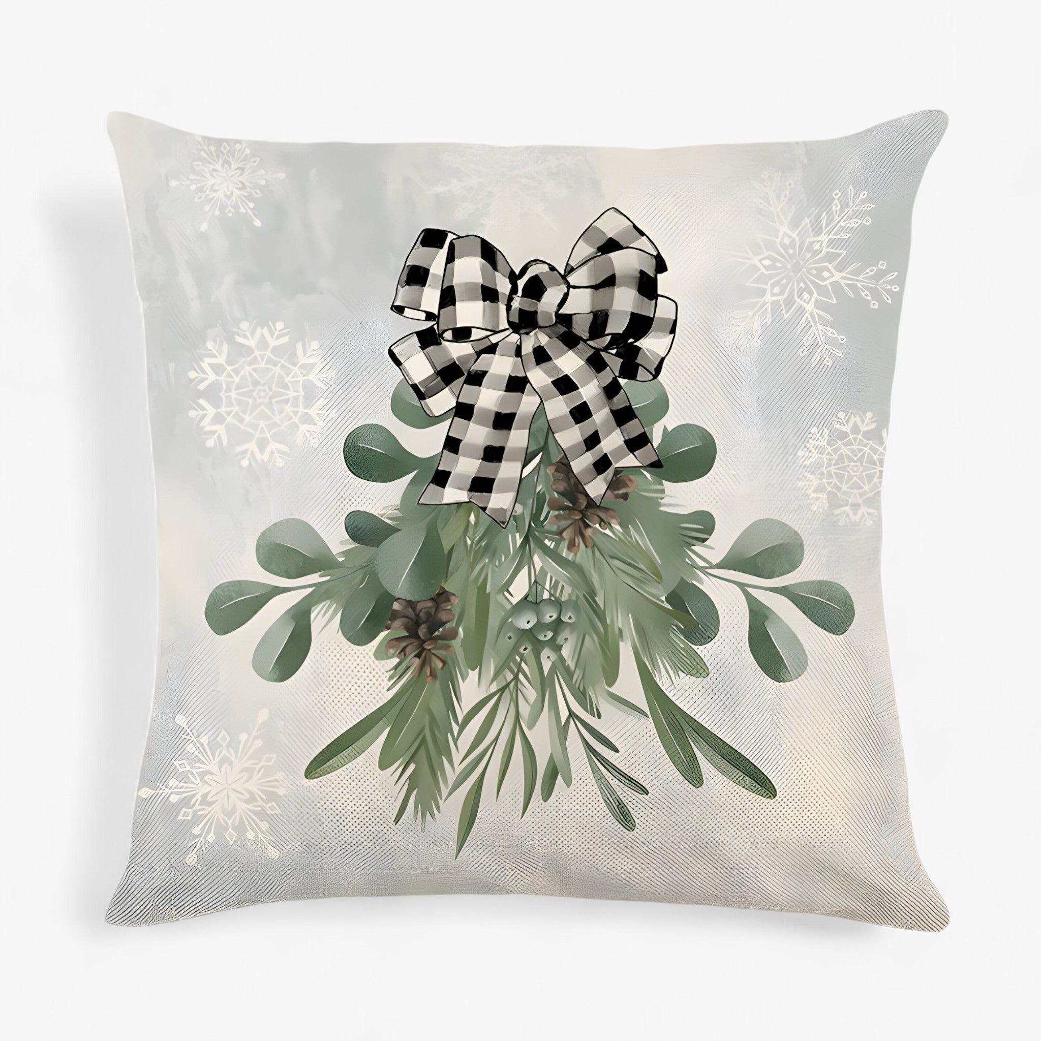 Fodera per Cuscino Natalizia in Lino - - accessori casa cuscino cuscino decorativo cuscino elegante decorazione festiva decorazione interna design festivo festività natalizie fodera fodera cuscino fodere per cuscini home decor lino lino natalizio natalizia - Concept Palermo