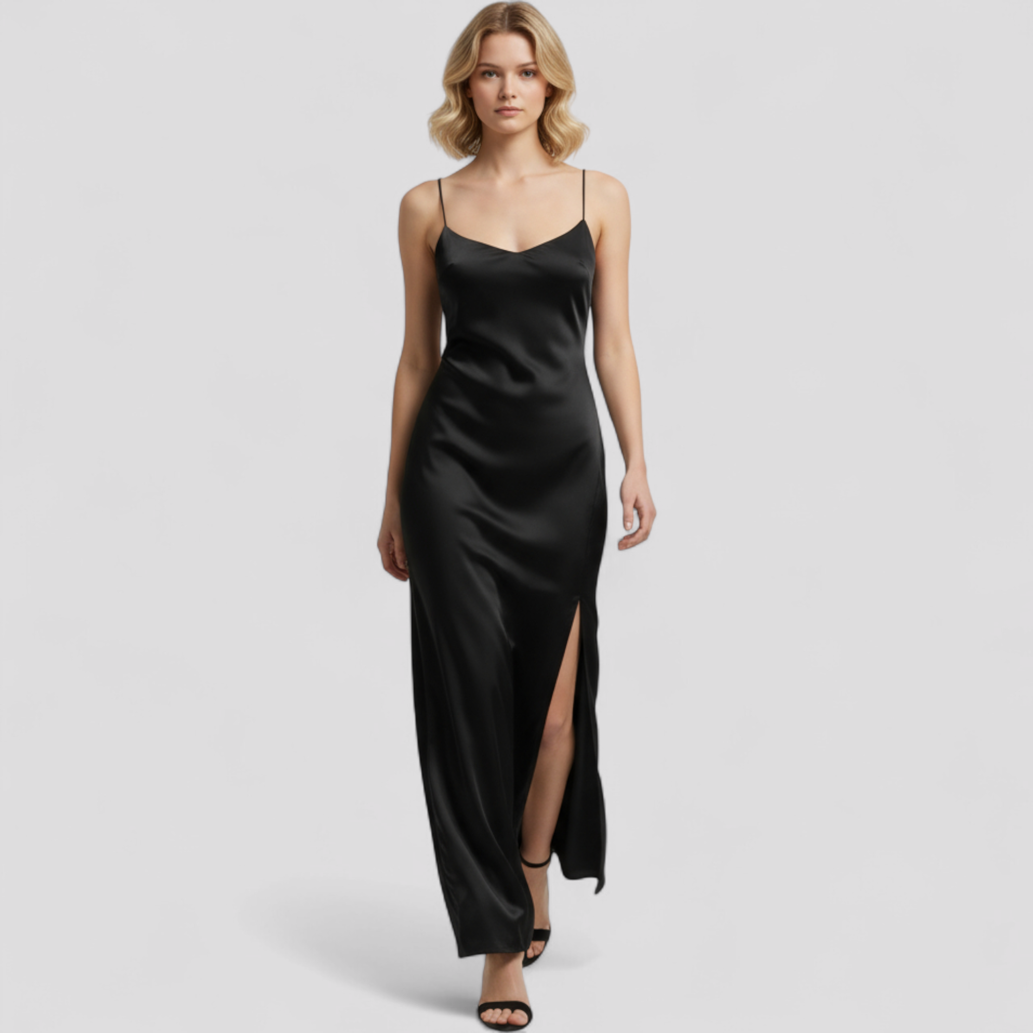 Abito lungo in satin con spacchi laterali e spalline sottili Seta Donna - - abito abito satin casual dresses donna DRESS dresses female dress laterali Maxi Dresses satin seta sottili WOMEN - Concept Palermo