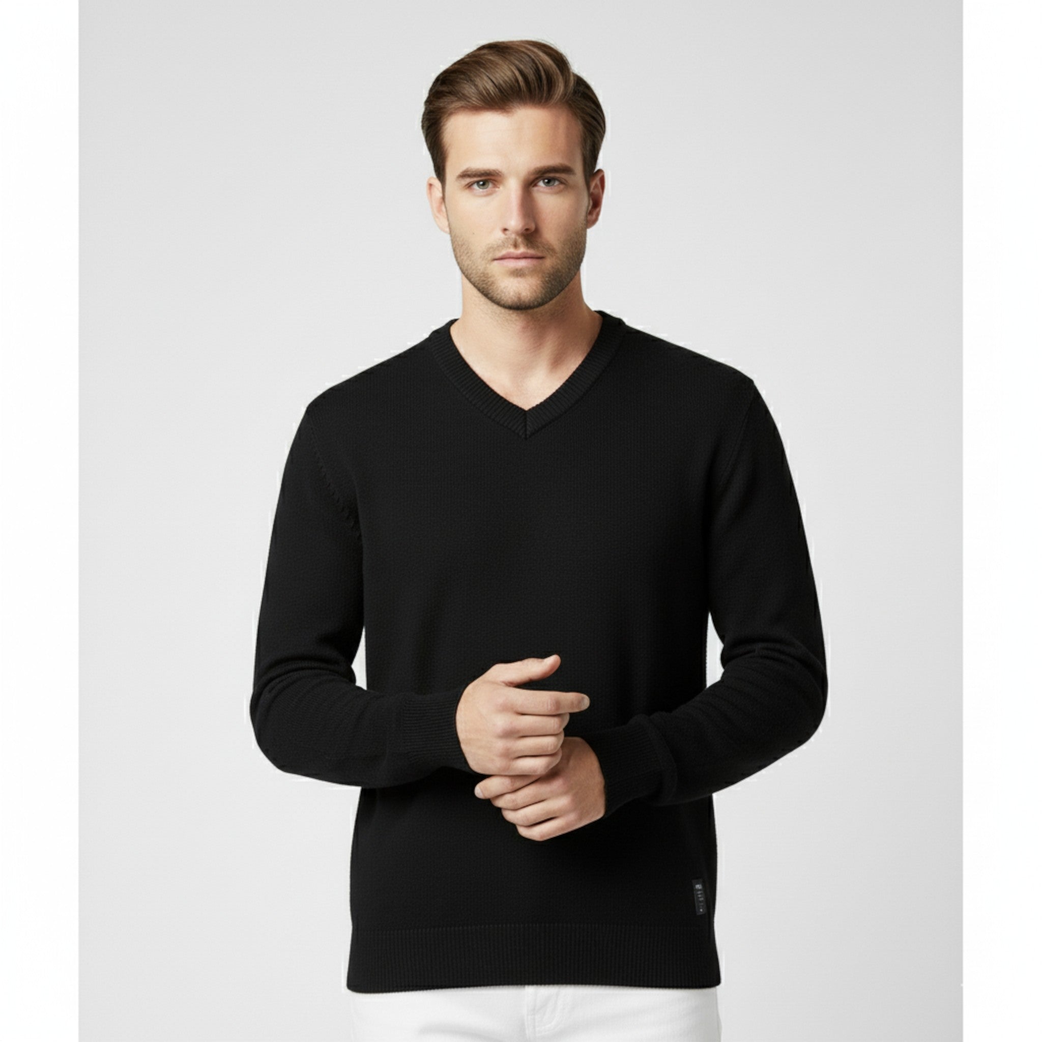 Maglione da Uomo con Scollo a V Cotone - - cotone maglione maglione uomo scollo Sweater uomo - Concept Palermo