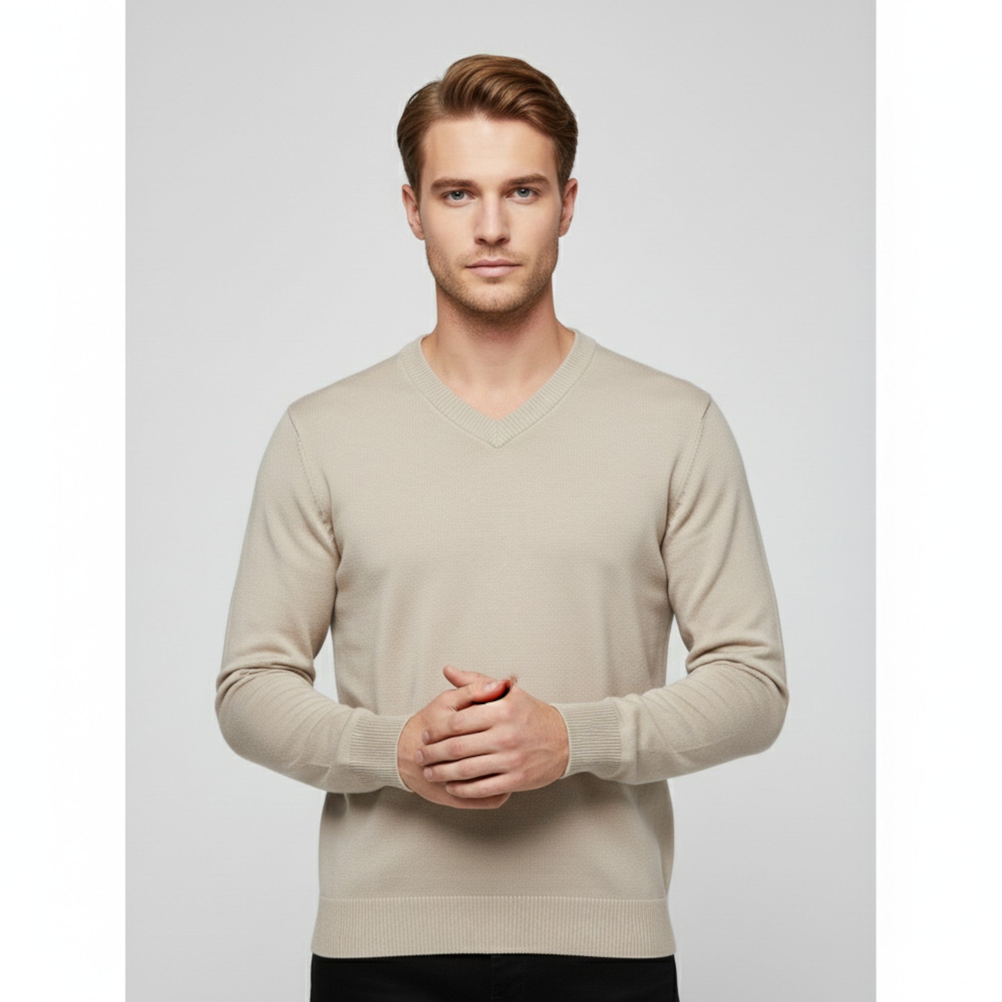 Maglione da Uomo con Scollo a V Cotone - - cotone maglione maglione uomo scollo Sweater uomo - Concept Palermo