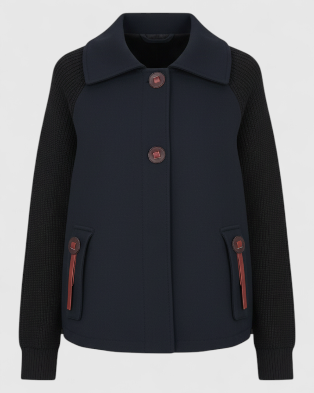Giacca Invernale Donna Casual con Collo Alto - Nero - abbigliamento esterno da donna casual collo donna giacca giacca autunno inverno giacca casual giacca collo alto giacca comoda giacca con tasche giacca donna giacca elegante giacca invernale invernale - Concept Palermo