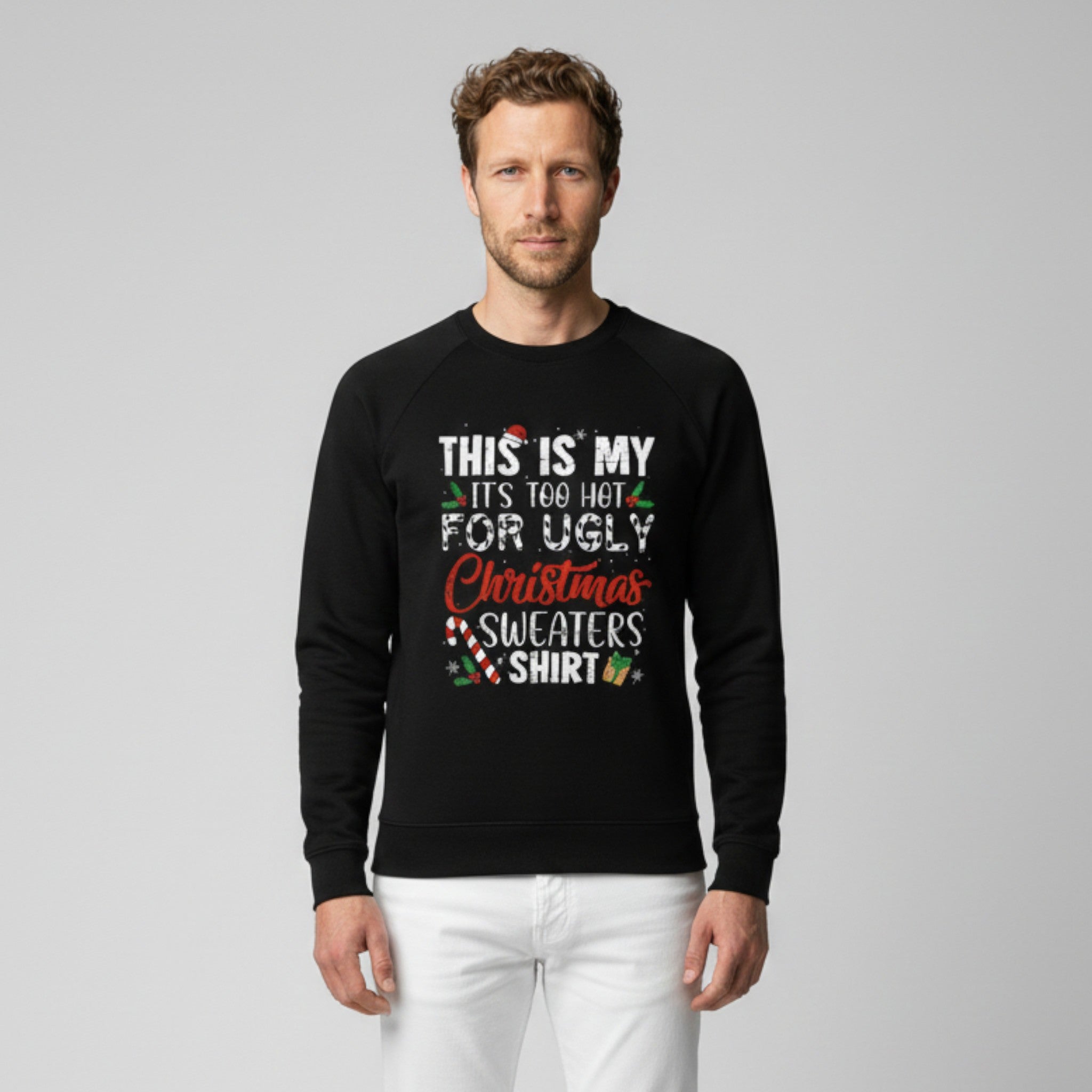 Felpa natalizia divertente per uomo con slogan simpatico - Il completo festivo - - completo divertente feestdagen kleding felpa felpa natalizia festivo grappige kersttrui humoristische trui kerst outfit kersttrui lange mouwen trui natalizia simpatico slogan sneeuwvloktrui ugly Christmas sweater - Concept Palermo