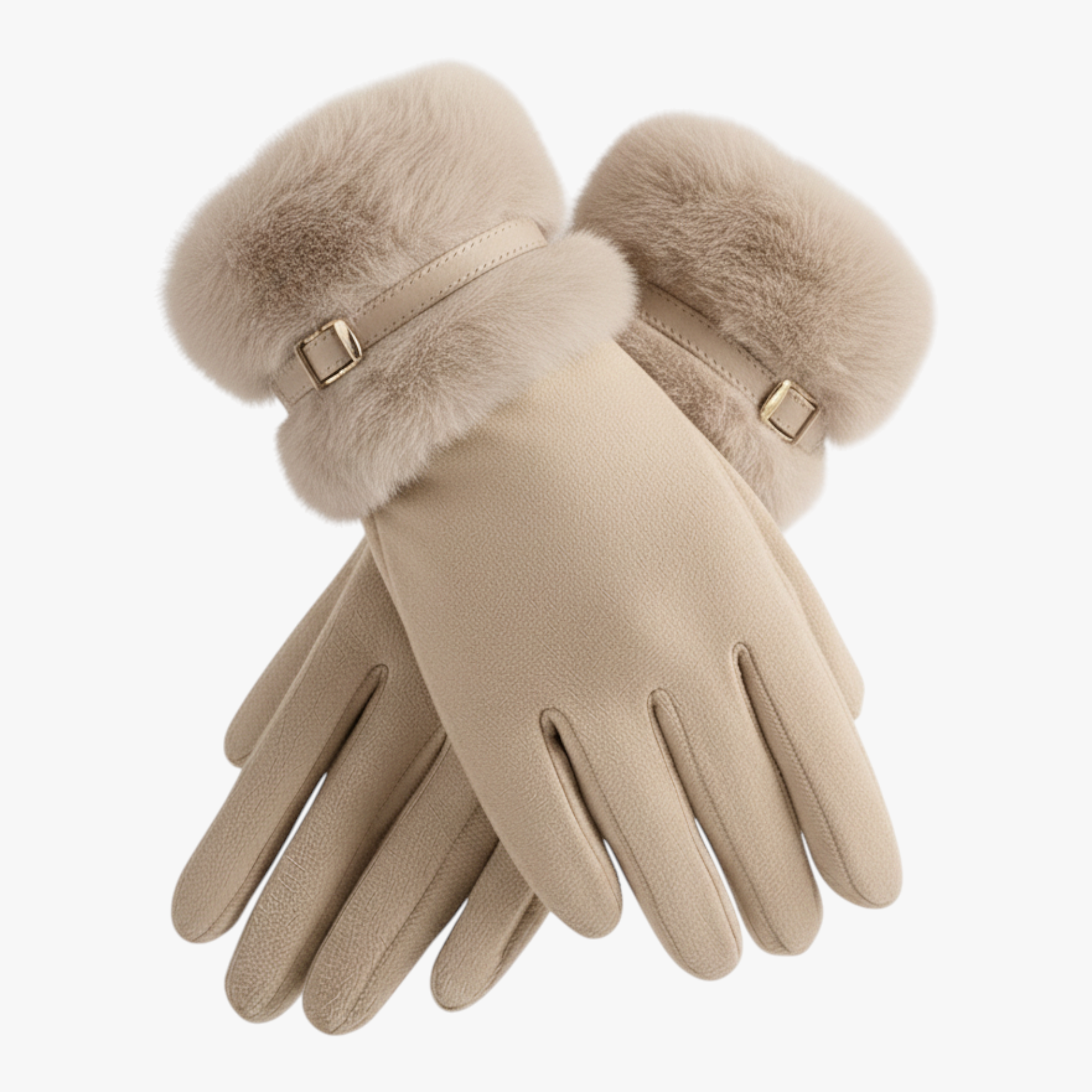 Guanti Invernali Caldi da Donna - Beige Taglia Unica - abbigliamento invernale accessori invernali caldi donna guanti guanti antivento guanti caldi guanti ciclismo guanti con fodera in pile guanti donna guanti guida guanti invernali guanti invierno guanti moda guanti outdoor guanti peluche guanti touchscreen donna invernali - Concept Palermo