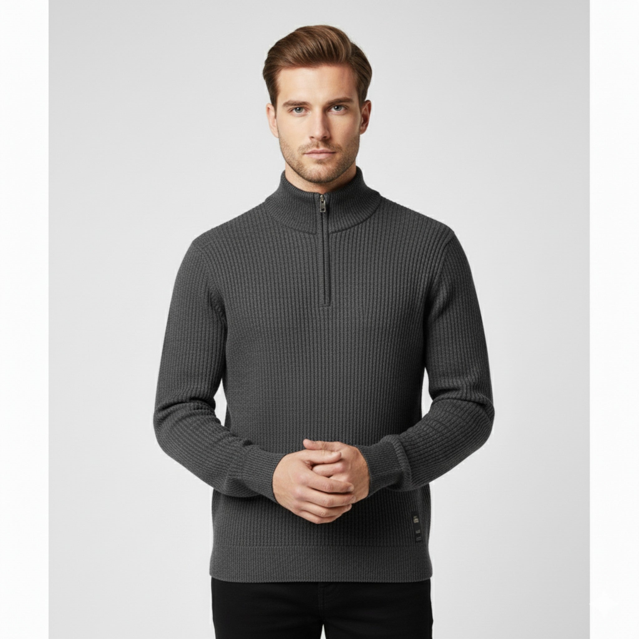 Maglione da Uomo con Mezza Zip Cotone - - Clothes clothes men Clothing cotone maglione maglione uomo men's top clothes mezza Sweater sweater men sweaters uomo - Concept Palermo