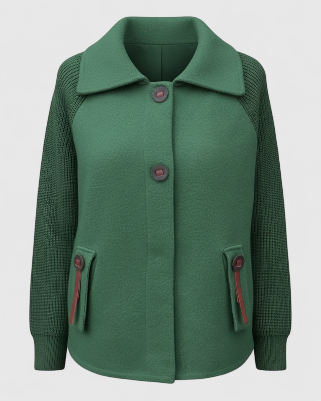 Giacca Invernale Donna Casual con Collo Alto - Verde - abbigliamento esterno da donna casual collo donna giacca giacca autunno inverno giacca casual giacca collo alto giacca comoda giacca con tasche giacca donna giacca elegante giacca invernale invernale - Concept Palermo