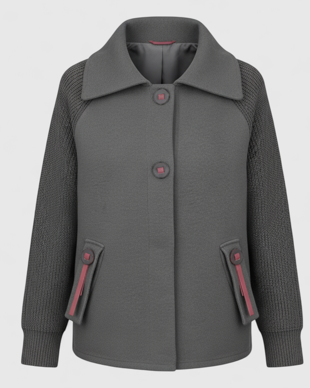 Giacca Invernale Donna Casual con Collo Alto - Grigio Scuro - abbigliamento esterno da donna casual collo donna giacca giacca autunno inverno giacca casual giacca collo alto giacca comoda giacca con tasche giacca donna giacca elegante giacca invernale invernale - Concept Palermo