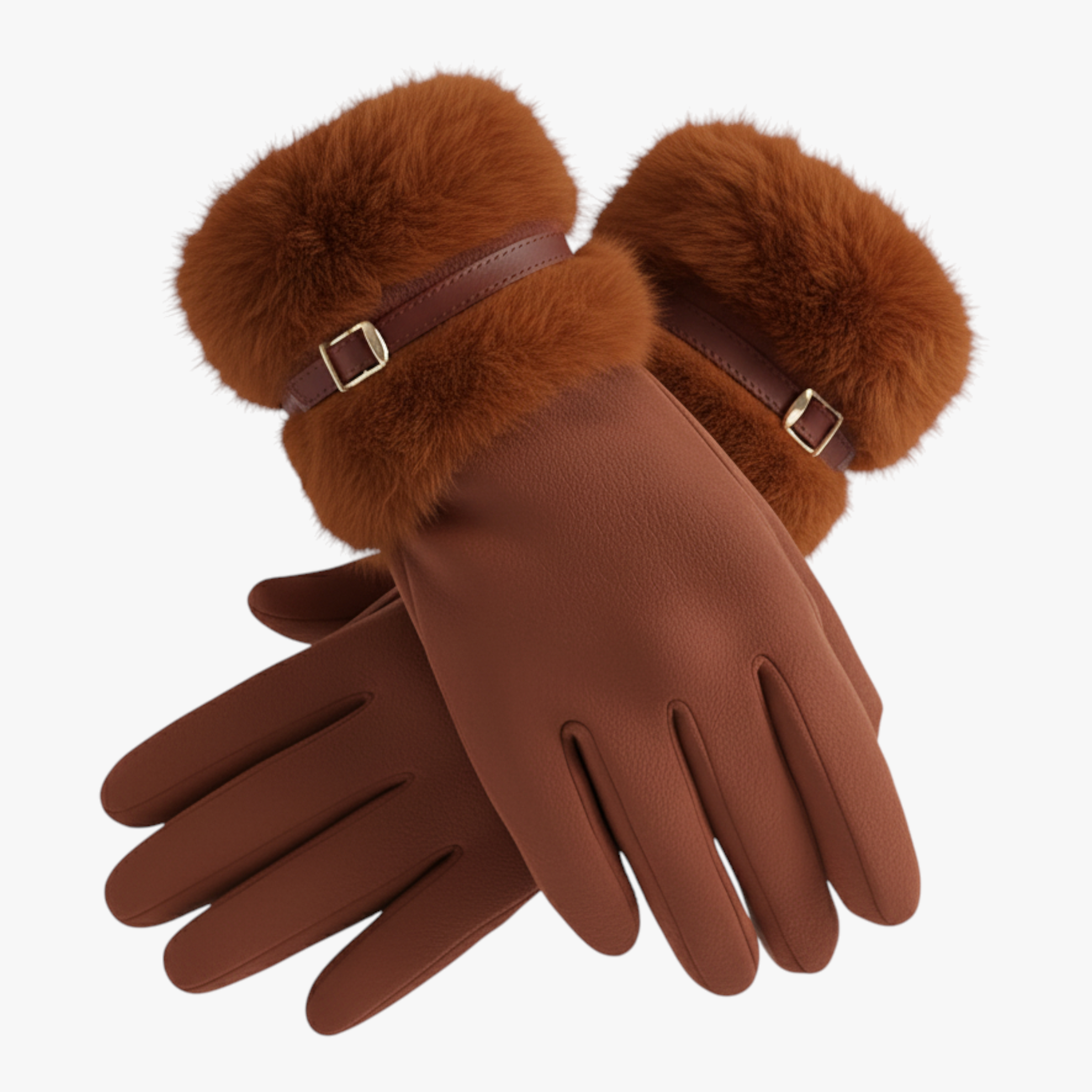 Guanti Invernali Caldi da Donna - Marrone rossiccio Taglia Unica - abbigliamento invernale accessori invernali caldi donna guanti guanti antivento guanti caldi guanti ciclismo guanti con fodera in pile guanti donna guanti guida guanti invernali guanti invierno guanti moda guanti outdoor guanti peluche guanti touchscreen donna invernali - Concept Palermo