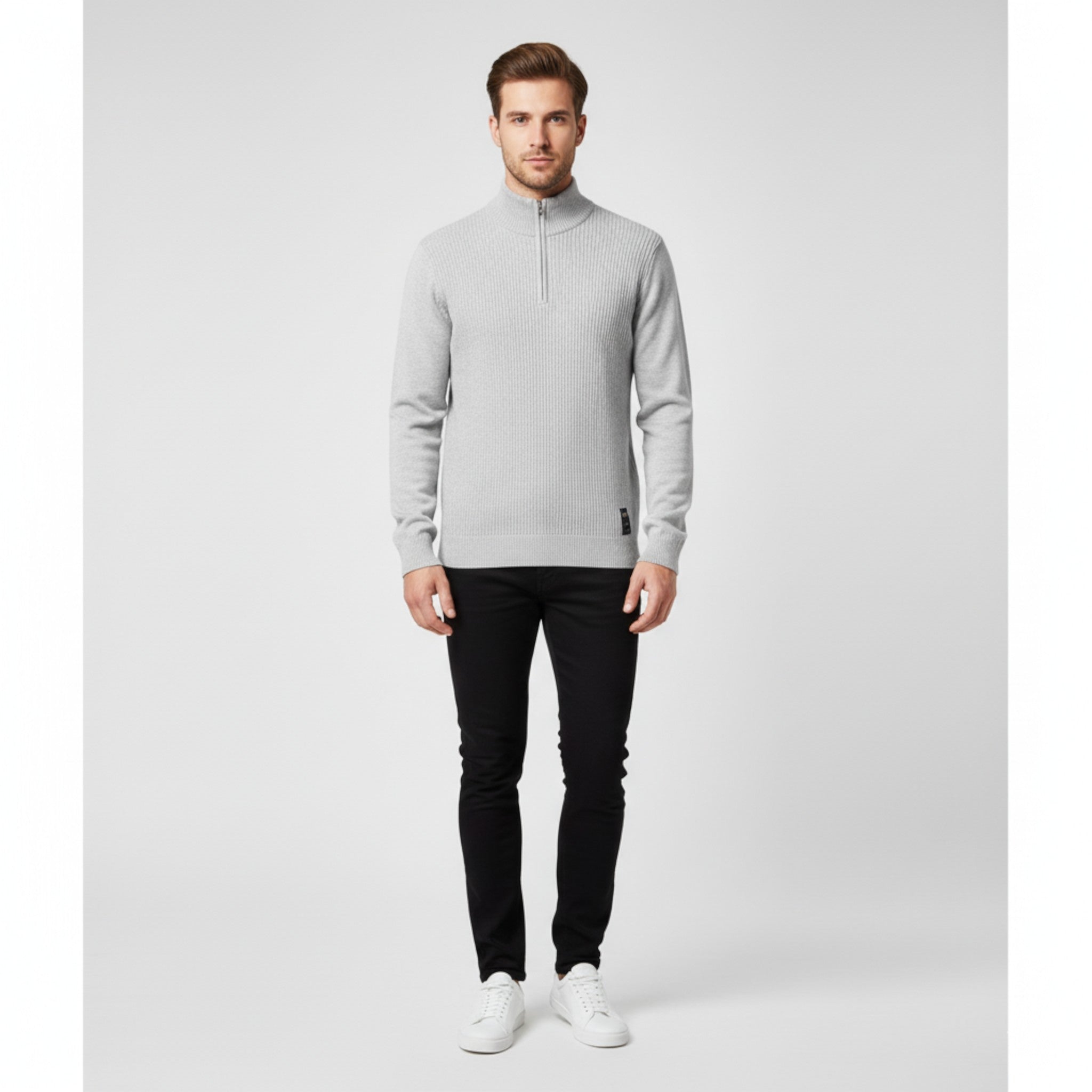 Maglione da Uomo con Mezza Zip Cotone - - Clothes clothes men Clothing cotone maglione maglione uomo men's top clothes mezza Sweater sweater men sweaters uomo - Concept Palermo
