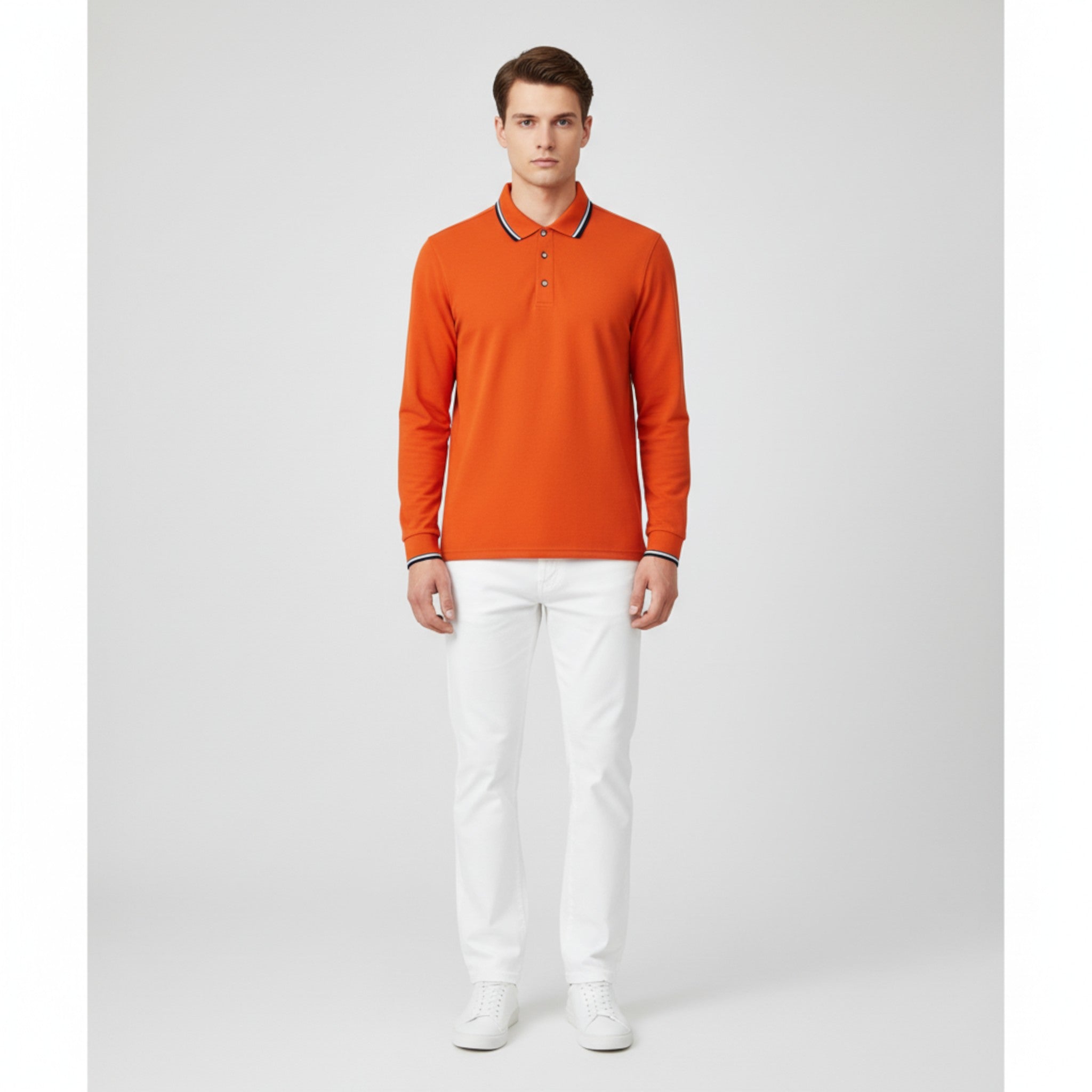 Maglietta Polo da Uomo a Maniche Lunghe - - lunghe maglietta maglietta polo maniche men's sweater polo uomo - Concept Palermo