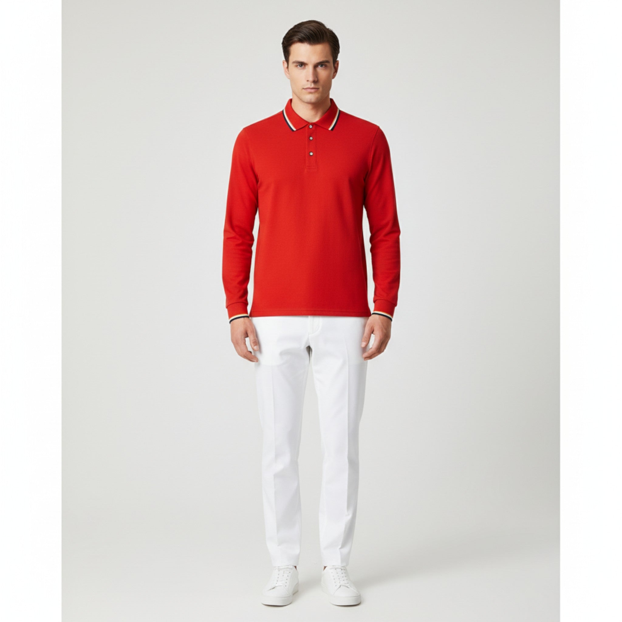 Maglietta Polo da Uomo a Maniche Lunghe - - lunghe maglietta maglietta polo maniche men's sweater polo uomo - Concept Palermo